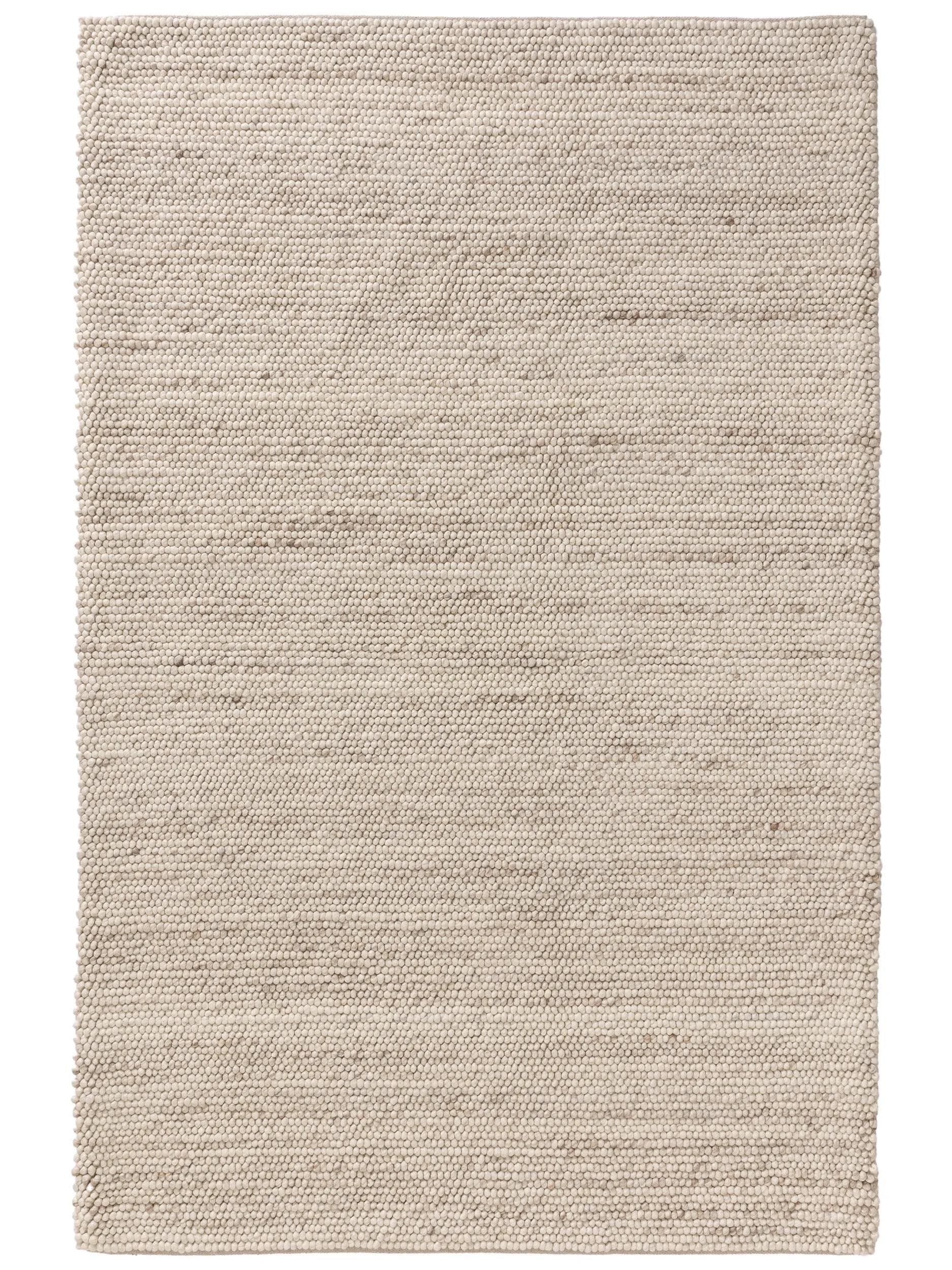 benuta Tapis en pure laine Beads - Laine - Rectangulaire & Style : Uni, Natural Living - Facile d'entretien pour salon, chambre à coucher, beige, 80 x 150 cm