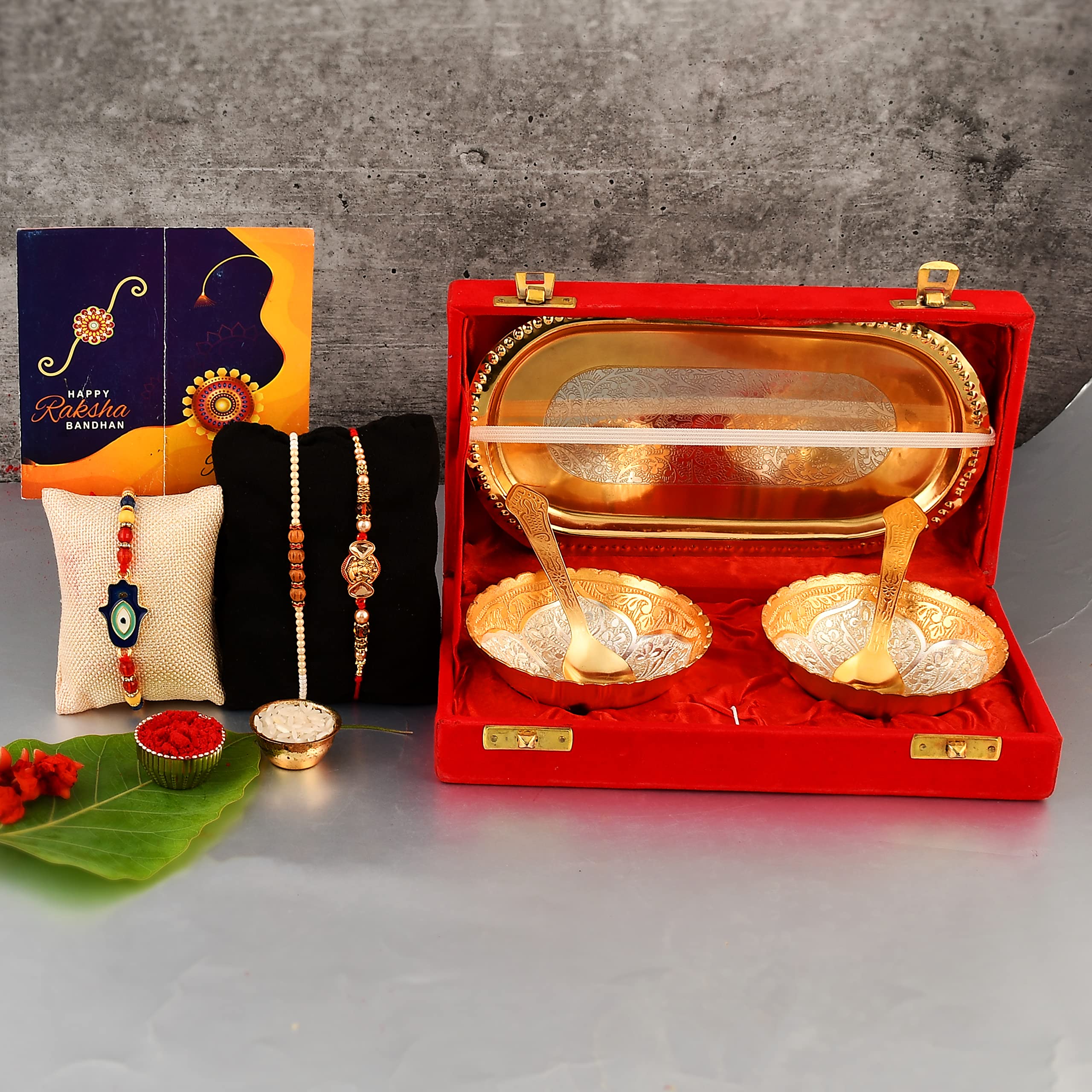 rakhi gift for brother with Rakhi Gift Combo for Brother Best Gift (Rakhi With Double Bowl Set)-image-24