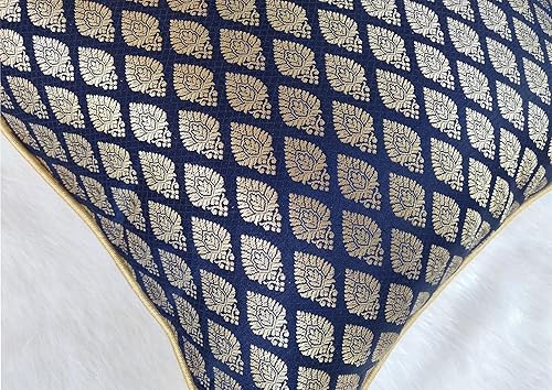 Miniatura 7 de AVKA Studio Fundas de almohada florales  Paquete de 2 almohadas decorativas de brocado  Morado y dorado opaco de 20 x 20 pulgadas  Funda de cojín de