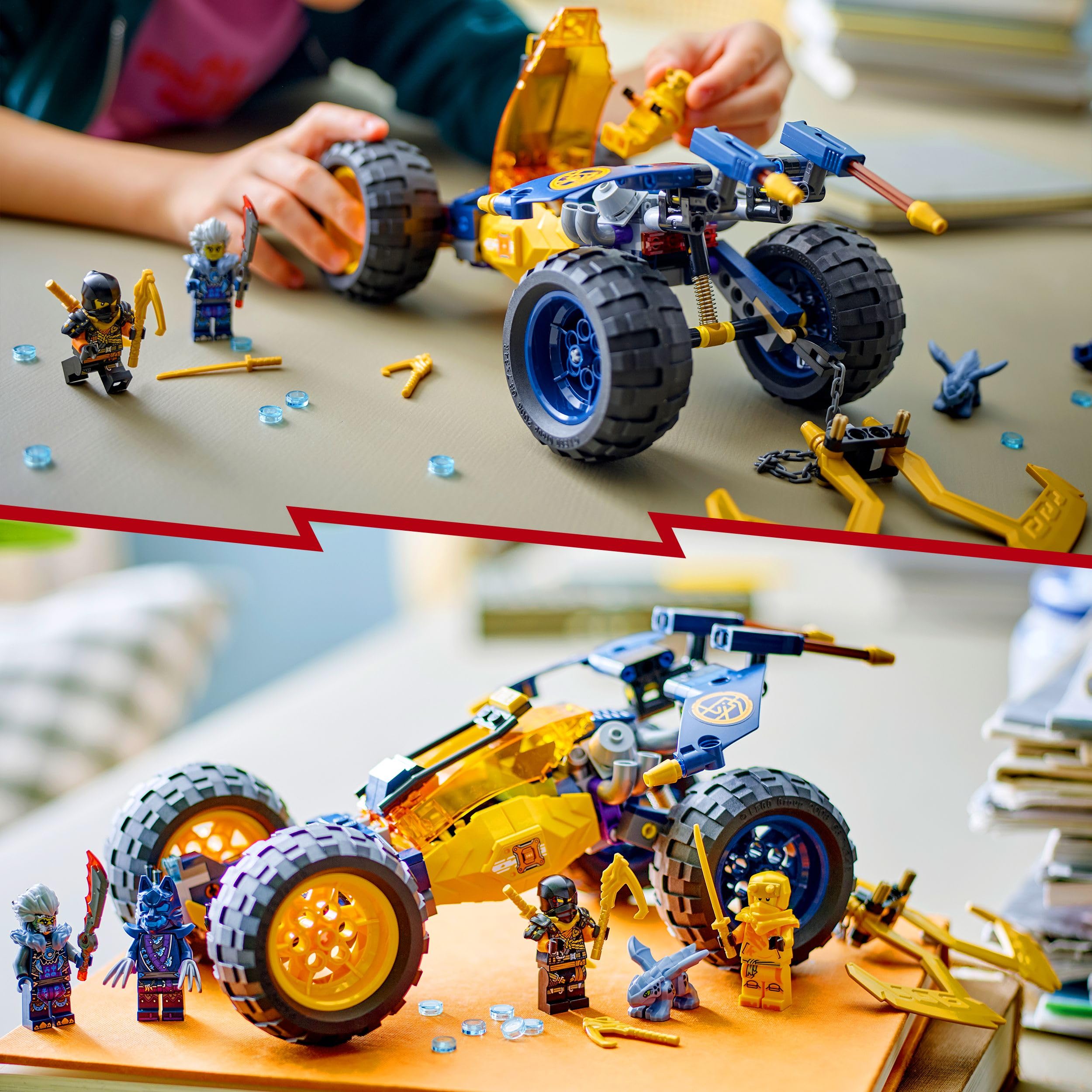 LEGO Ninjago Le Buggy Tout-Terrain Ninja d'Arin, Set d’Aventure avec Dragon et 4 Minifigurines, Véhicule à Construire pour Enfants, Idéal Cadeau d’Anniversaire pour Garçons et Filles dès 7 Ans 71811