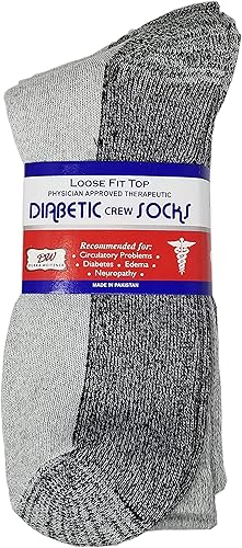 Miniatura 9 de Calcetines para diabéticos para hombres y mujeres, calcetines de algodón sin unión, 6 pares