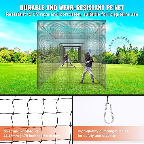 Miniatura 5 de VEVOR Red de bateo de béisbol de 1035415575 pies (solo la red), red de entrenamiento profesional de bateo de sóftbol, béisbol, bateo, resistente,