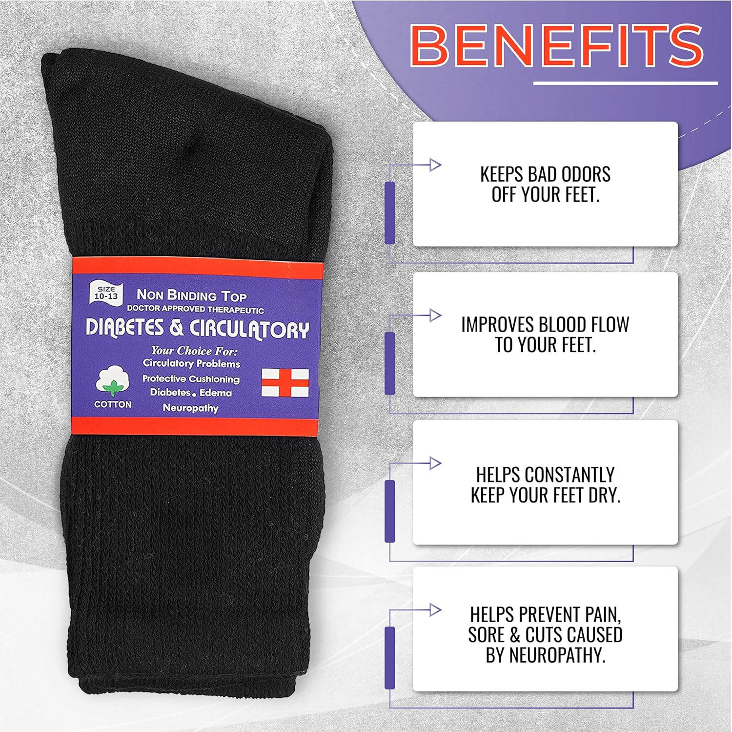 Special Essentials 12 Pairs Men's Cotton Diabetic Crew Socks White 13-15 : Health & Household