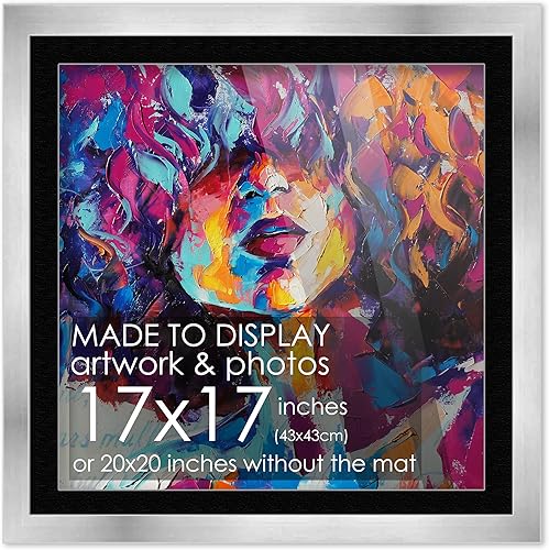 Miniatura 87 de Marco de madera negra de 9 x 9 pulgadas con paspartú blanco Con paspartú de 12 x 12 a 9 x 9 pulgadas Protector inastillable acrílico UV