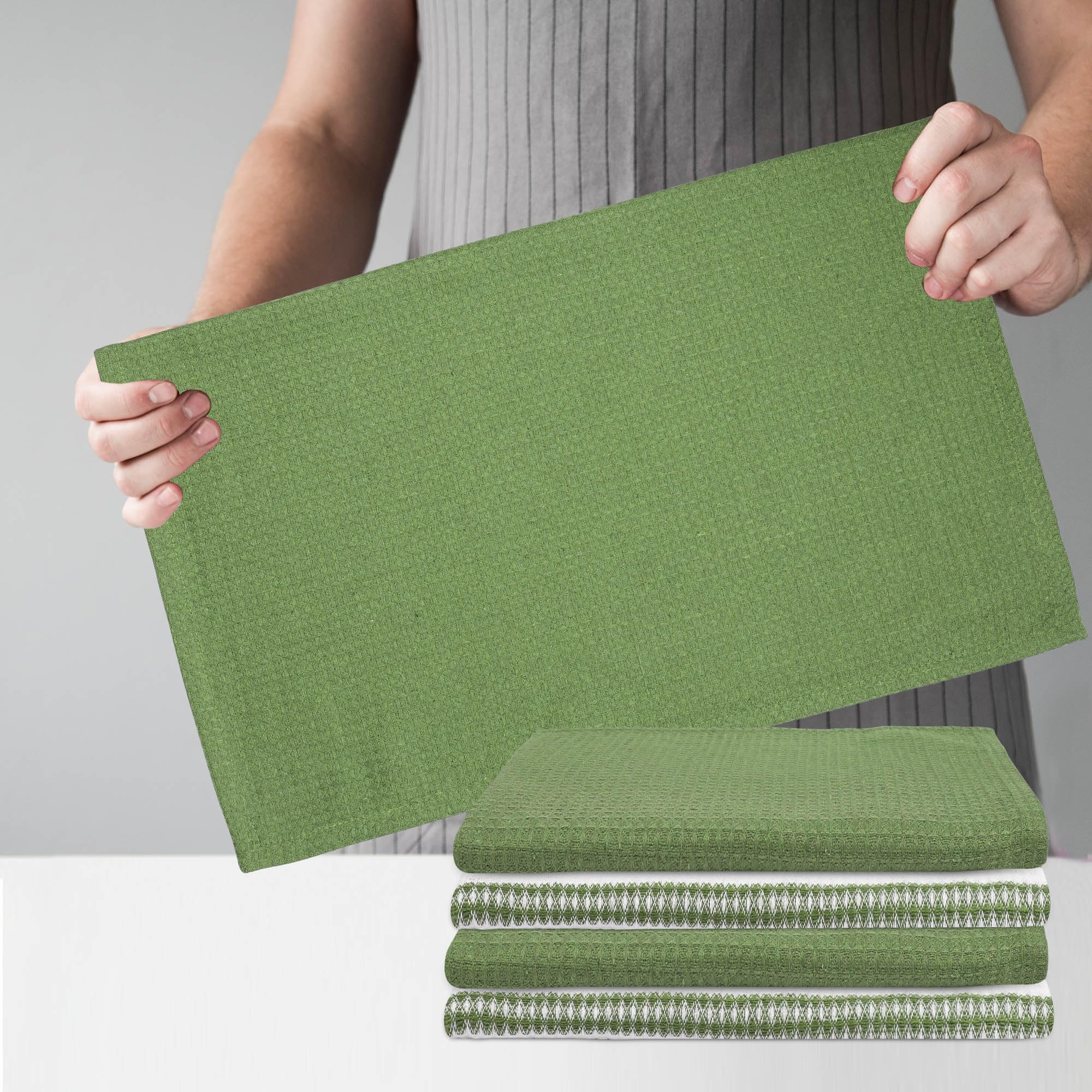 Lot de 6 torchons de cuisine à séchage rapide très absorbants, 100 % coton, 45,7 x 71,1 cm, avec boucle de suspension