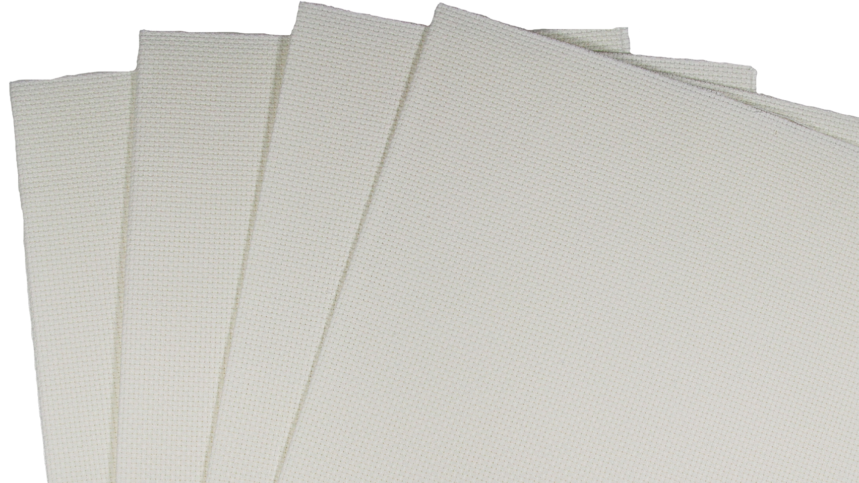 Image of KCS 4 pc of 12 inch x 18 inch 14CT Counted Cotton Aida Cloth Cross Stitch Fabric (Antique White)