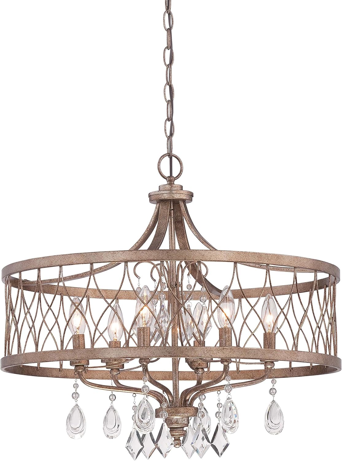 Minka Lavery 4406-581 West Liberty 1 Tier Dining Room Crystal Chandelier Pendant Lighting, 6 Light, 360 Watts, Olympus Gold Minka Lavery 4406-581 West Liberty 1 Tier Dining Room Crystal Chandelier Pendant Lighting, 6 Light, 360 Watts, Olympus Gold
