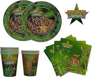 36 TLG. Set: Servietten + Teller + Becher - Ich Bin EIN Star - Holt Mich Hier Raus - Dschungelcamp - Serviette für Party Dekoration lustig eckelig Geburtstag ..