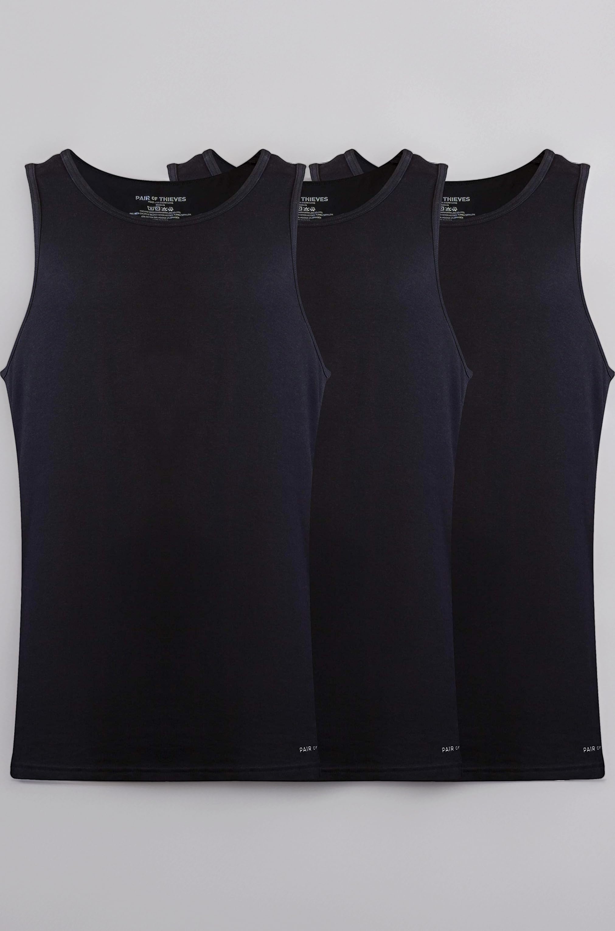 Slim Fit Menโs Tagless Tank Tops, 3 Pack Ultra Soft, Breathable Sleeveless A-Shirt for Men, AMZ Exclusive