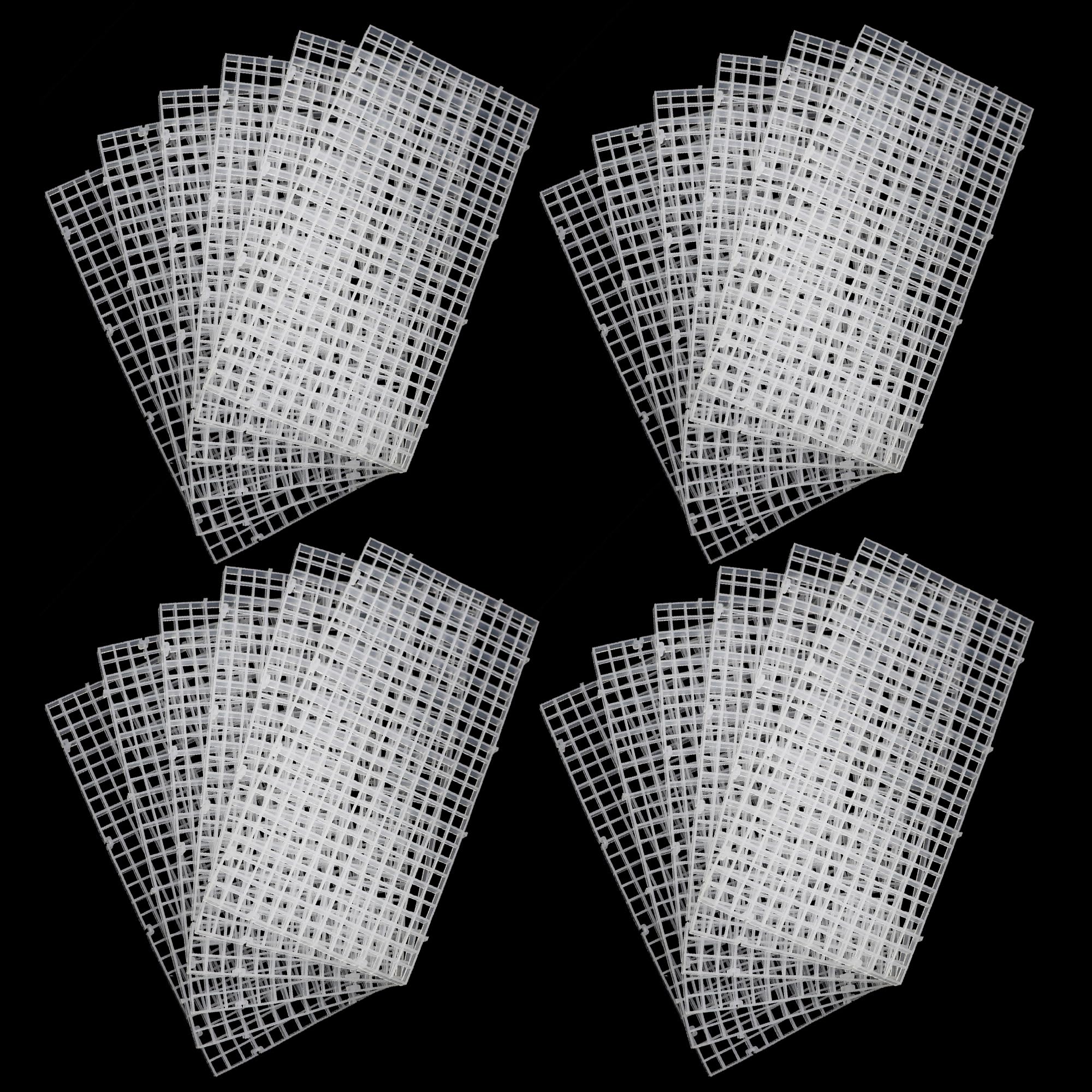 ALEGI 24 Pcs Aquarium Fish Tank Divider Plastic Egg Crate Aquarium Filter Bottom Tray Grid Isolation Board Partition Net Pane Separator (S 24pcs) — image 1