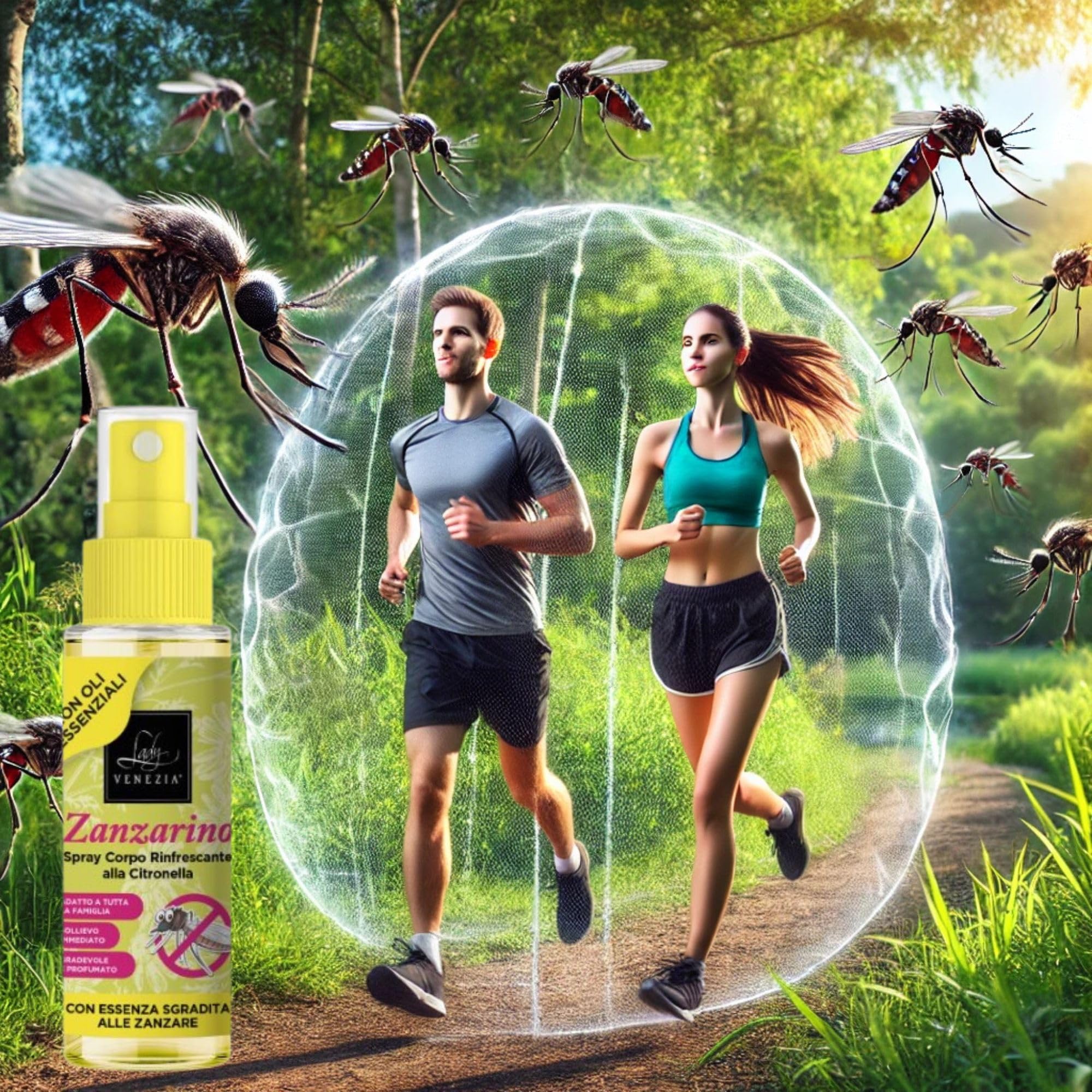 Lady Venezia - Repellente Zanzare - Spray Antizanzare - Anti Zanzare con Olio Essenziale di Citronella - Formato Famiglia - 90 ml - Scopri i Formati Convenienza Disponibili