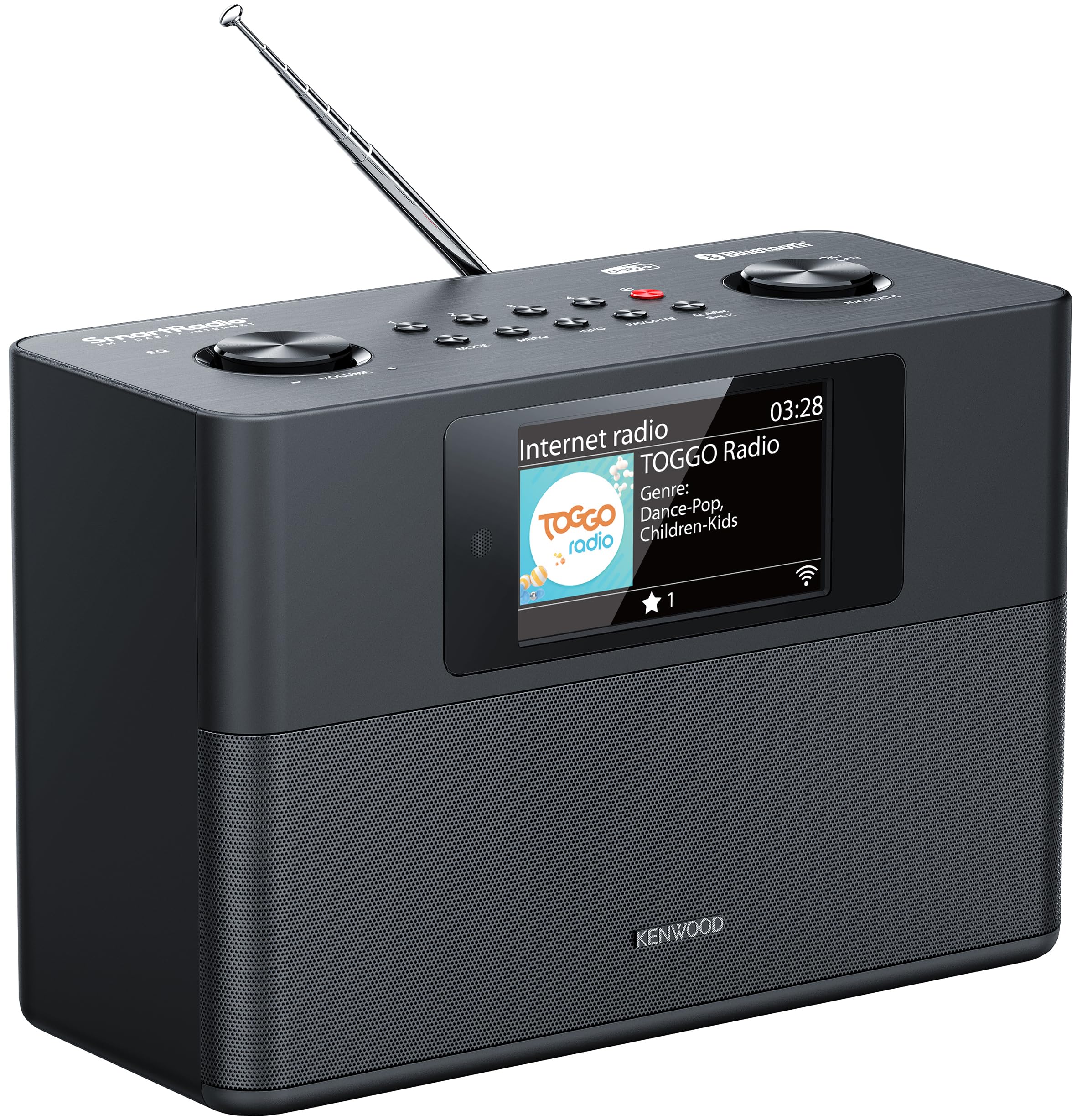 KENWOOD CR-ST200S-B Radio intelligente avec radio Internet, WiFi, DAB +, Bluetooth, écran couleur IPS 4,3"