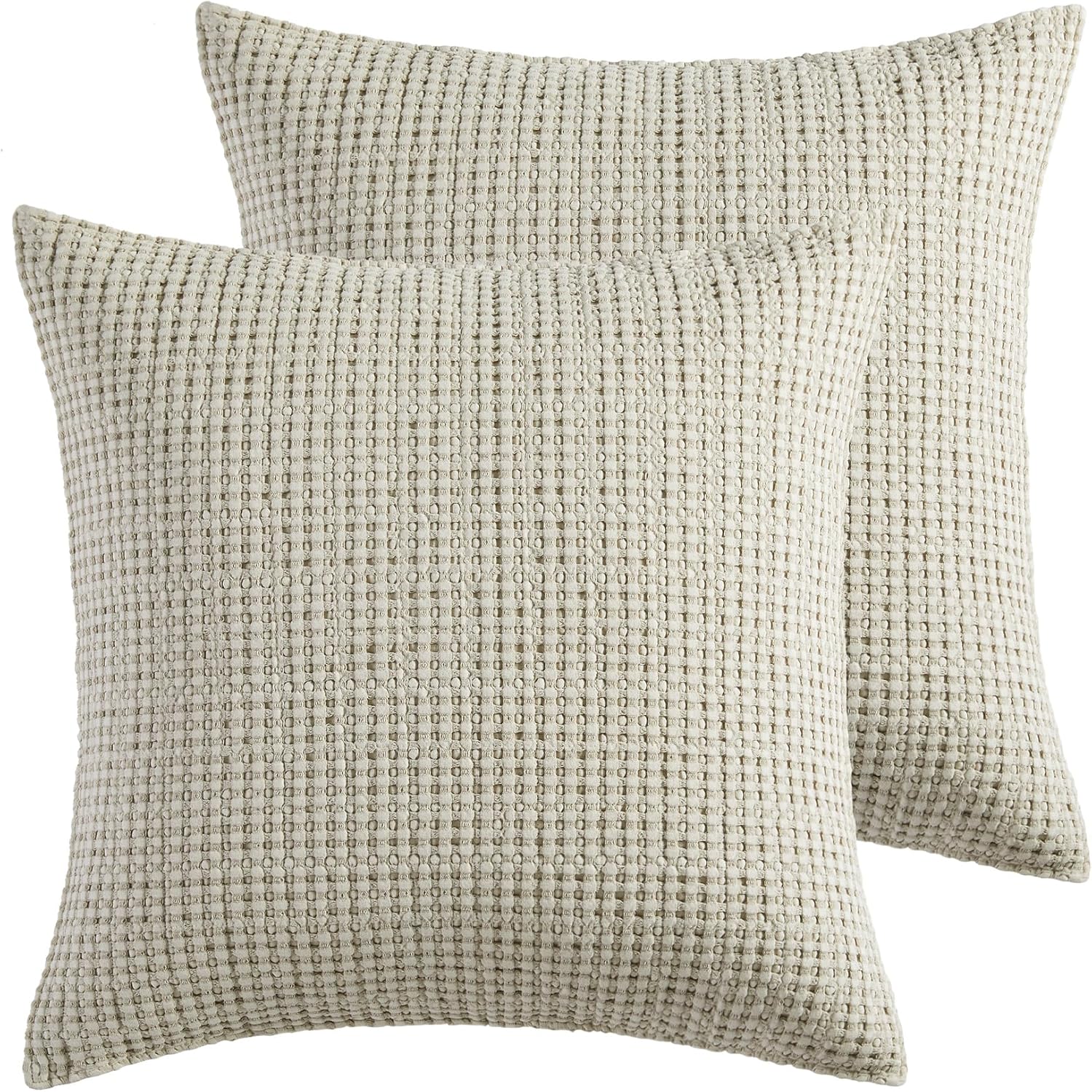 Levtex Home - Mills Waffle - Euro Sham (Set of Two) - Blush - Sham Size (26x26in.), No Insert