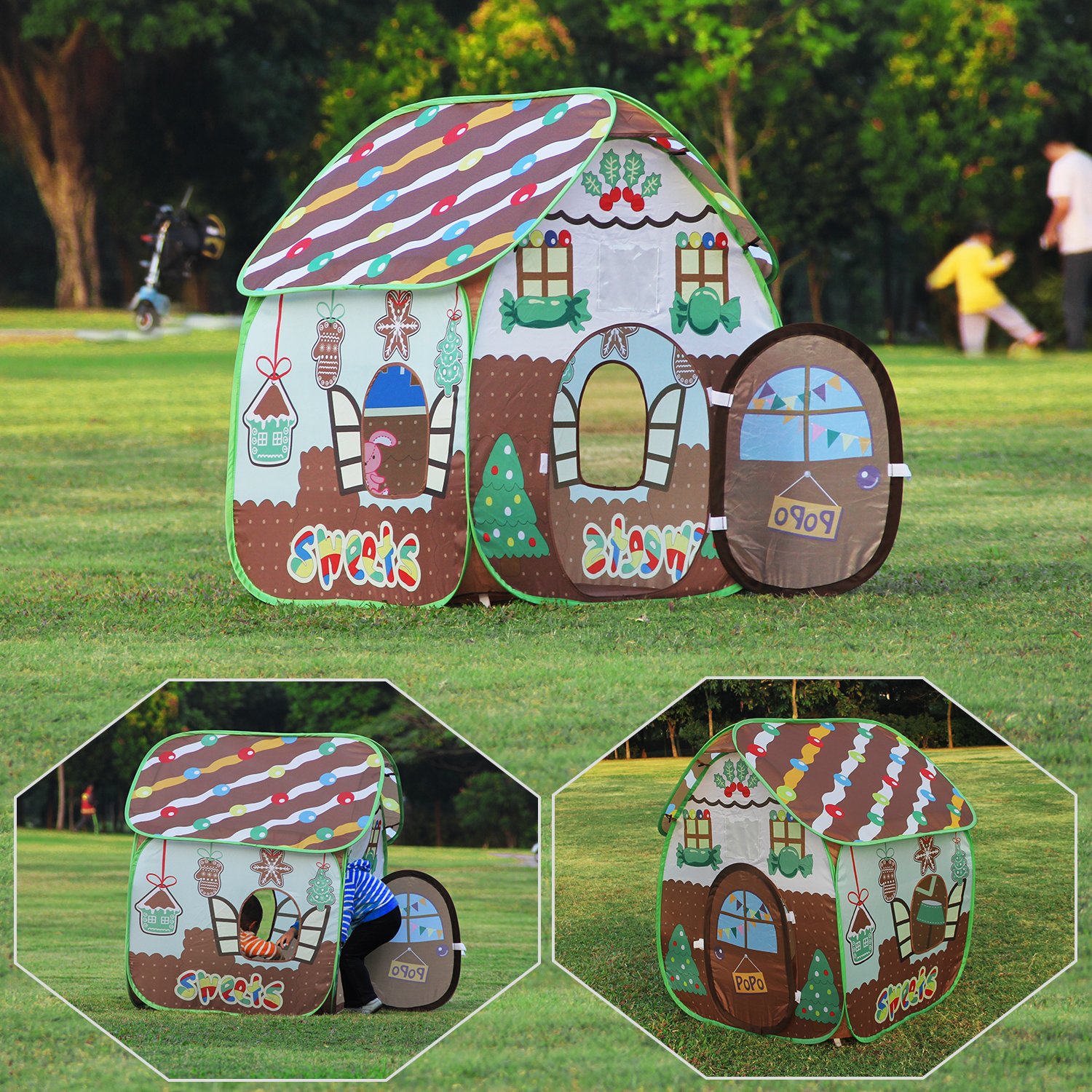 Homfu Play Tent for Kids for Indoor Outdoor Playhouse Boys Girls Child Gingerbread House