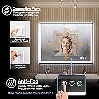 Vista 81 de 88x38 Large Light Bathroom Mirror - Backlit and Front Lighted LED Wall-Mounted Vanity Mirror Modern Rectangle Black Mirror, Dimmable, Anti-Fog