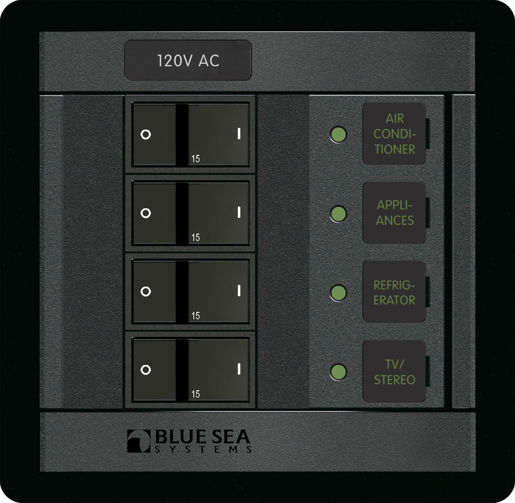 Blue Sea Systems 1210 120V AC 4 Position Switch for Marine Applications - Durable, Easy to Install, Ideal for Boat Owner