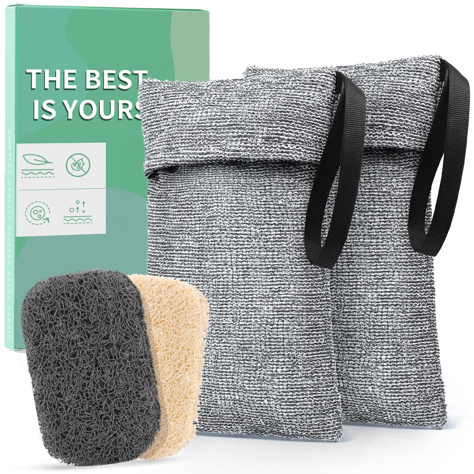 SpiralScgv 2 Pieces Soap Bags for Soap Bars, Exfoliating Soap Saver Pouches for Deep Cleansing, Soap Pouch for Body Wash, Soft Mesh for Shower & Bath(