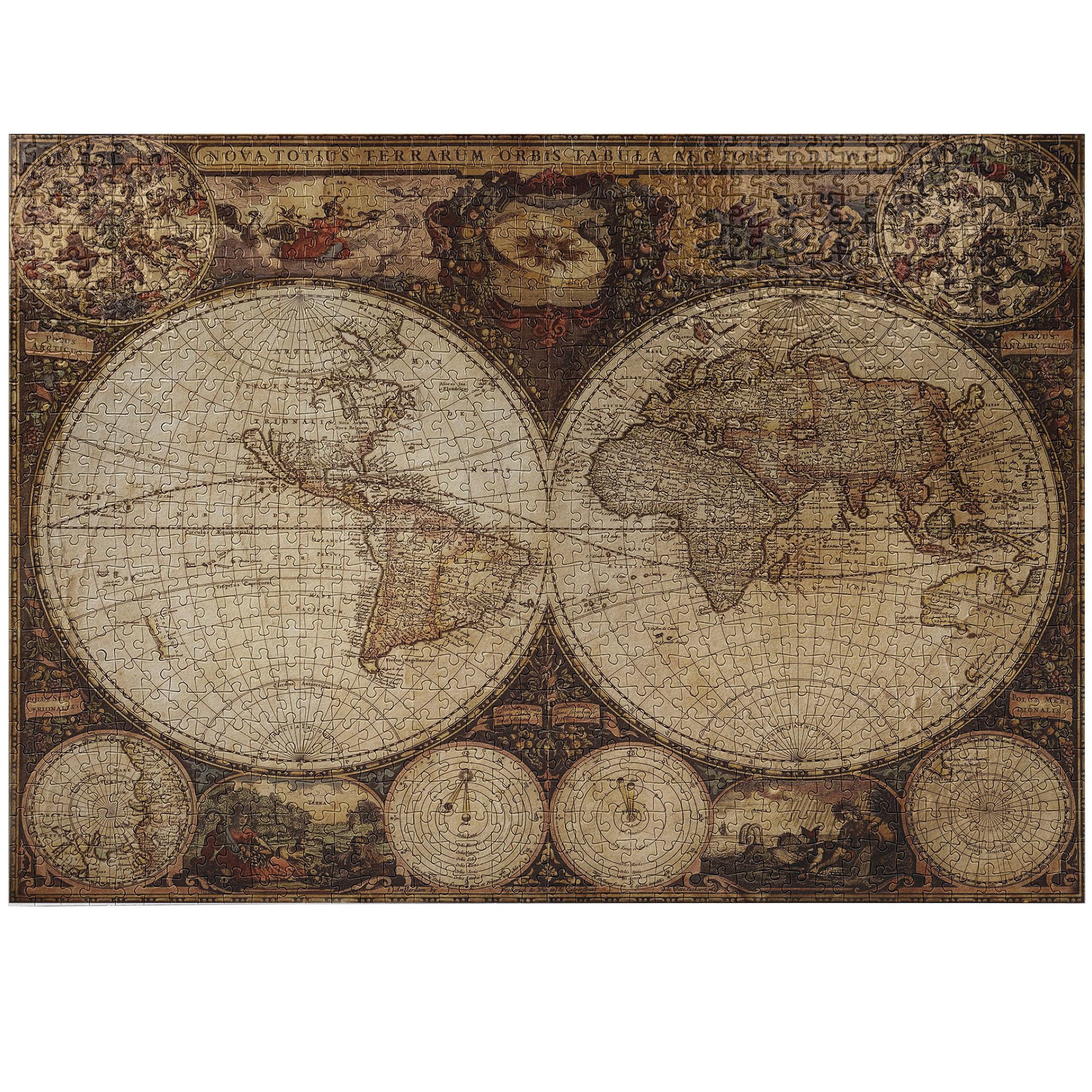 Amazon | Ambesonne 世界地図ジグソーパズル 大人用 1720年代に描かれ