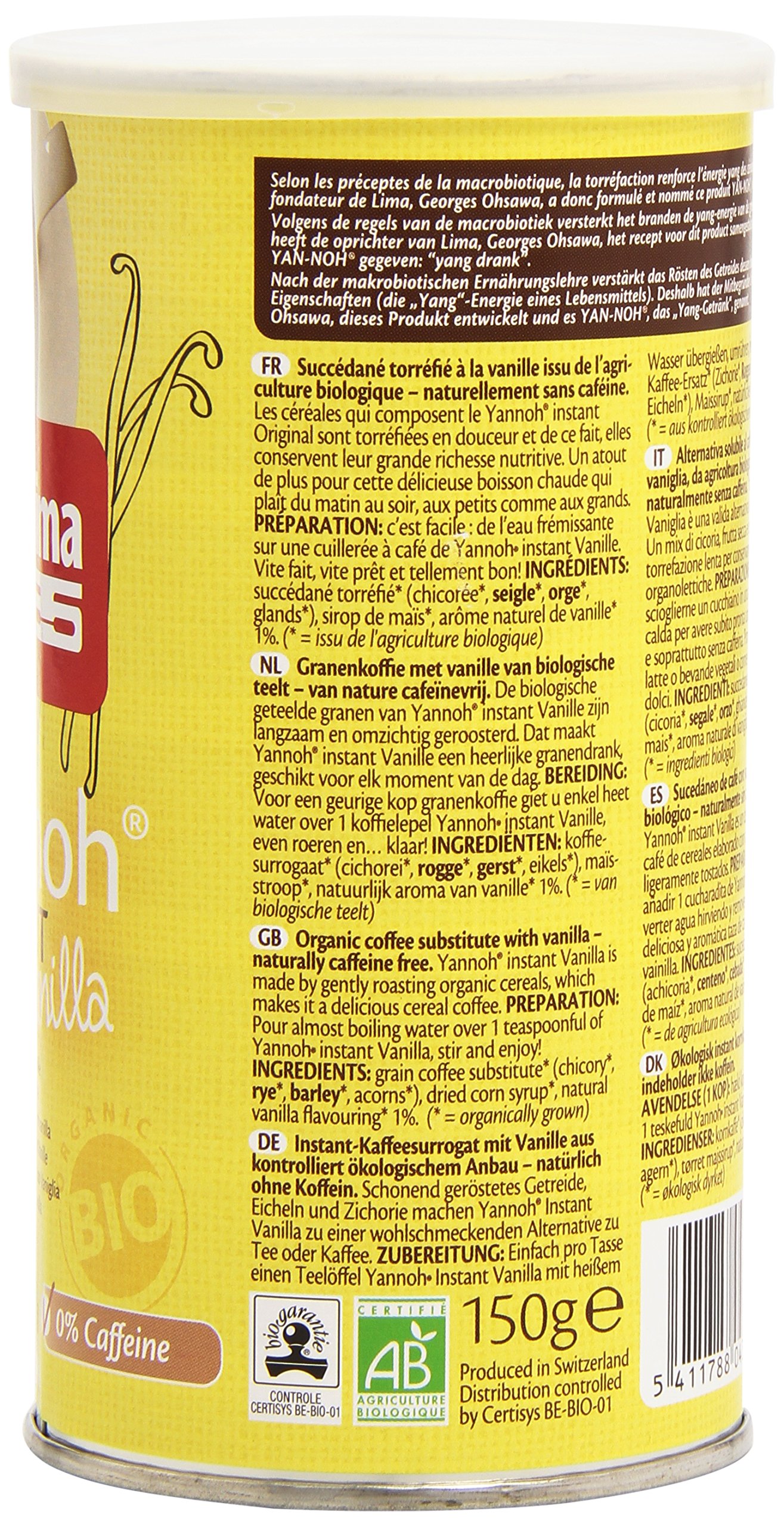 Lima Bio Yannoh Vanille Instant 150 g - Lot de 2
