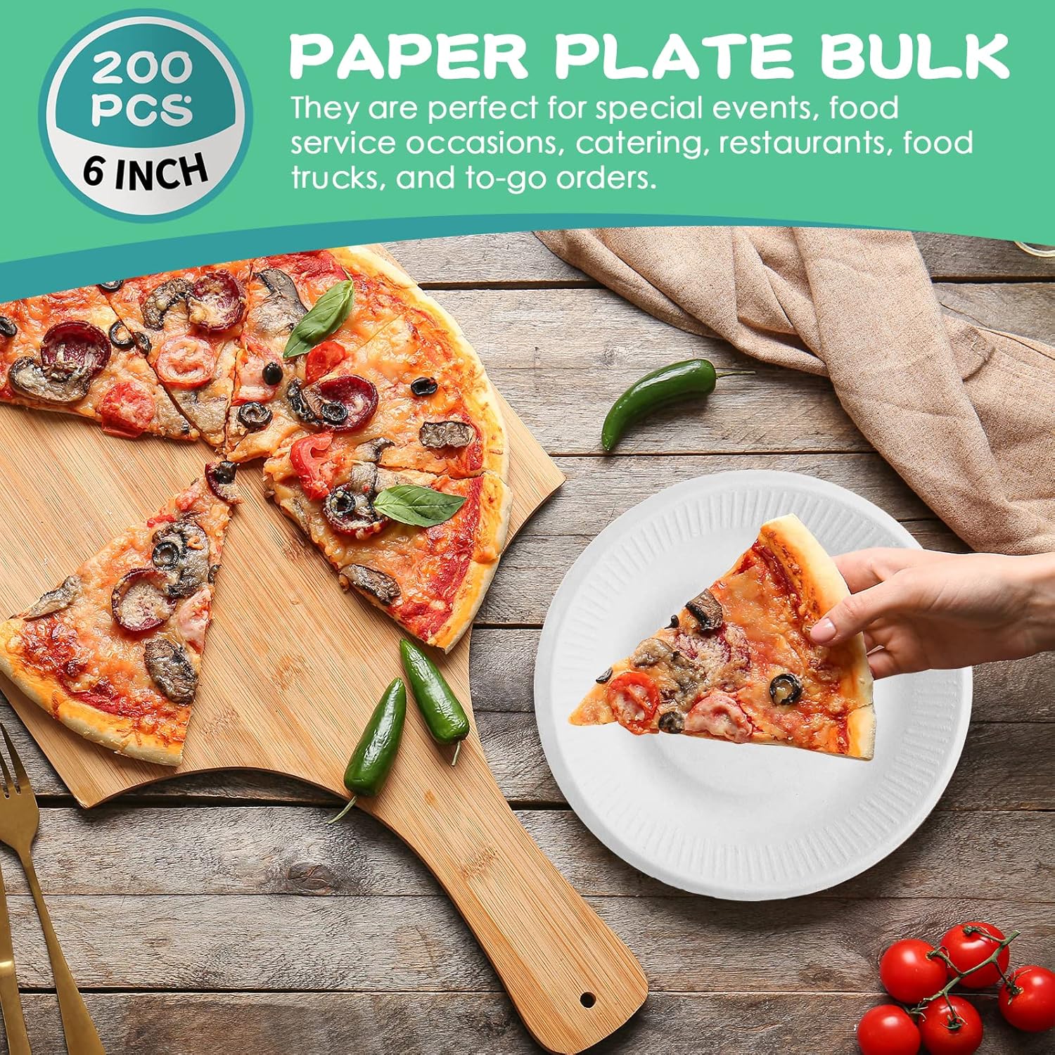 Mimorou 500 Pack Small White Paper Plates 6 Inch Disposable Round Heavy Duty Dessert Sugarcane Pulp Plates for Cake Appetizer Holiday Birthday Baby Shower Wedding Party Supplies