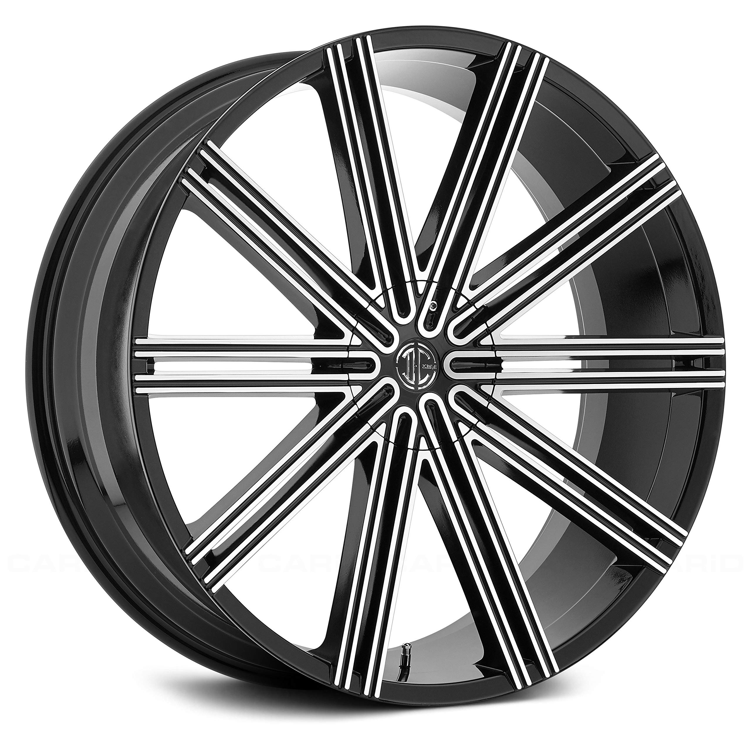 NUMBER 37 Custom Wheel - 20x8.5, 40 Offset, 5x114.3 Bolt Pattern, 74.1mm Hub - Gloss Black with Machined Face Rim