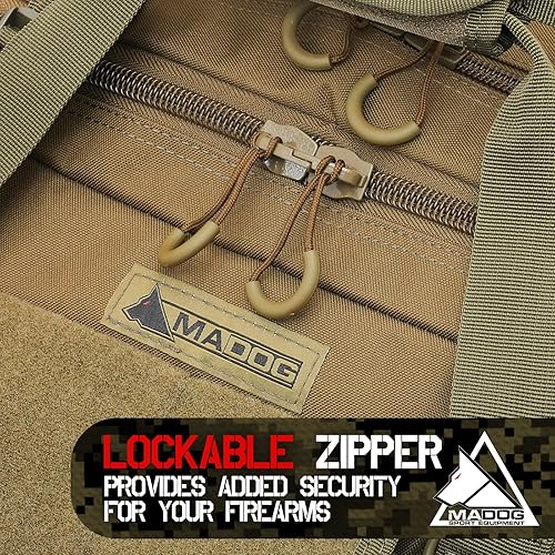 Miniatura 8 de MADOG - Bolsa doble para rifle de 36 pulgadas, funda suave para pistola táctica larga y portátil, para disparar, caza, transporte, color marrón