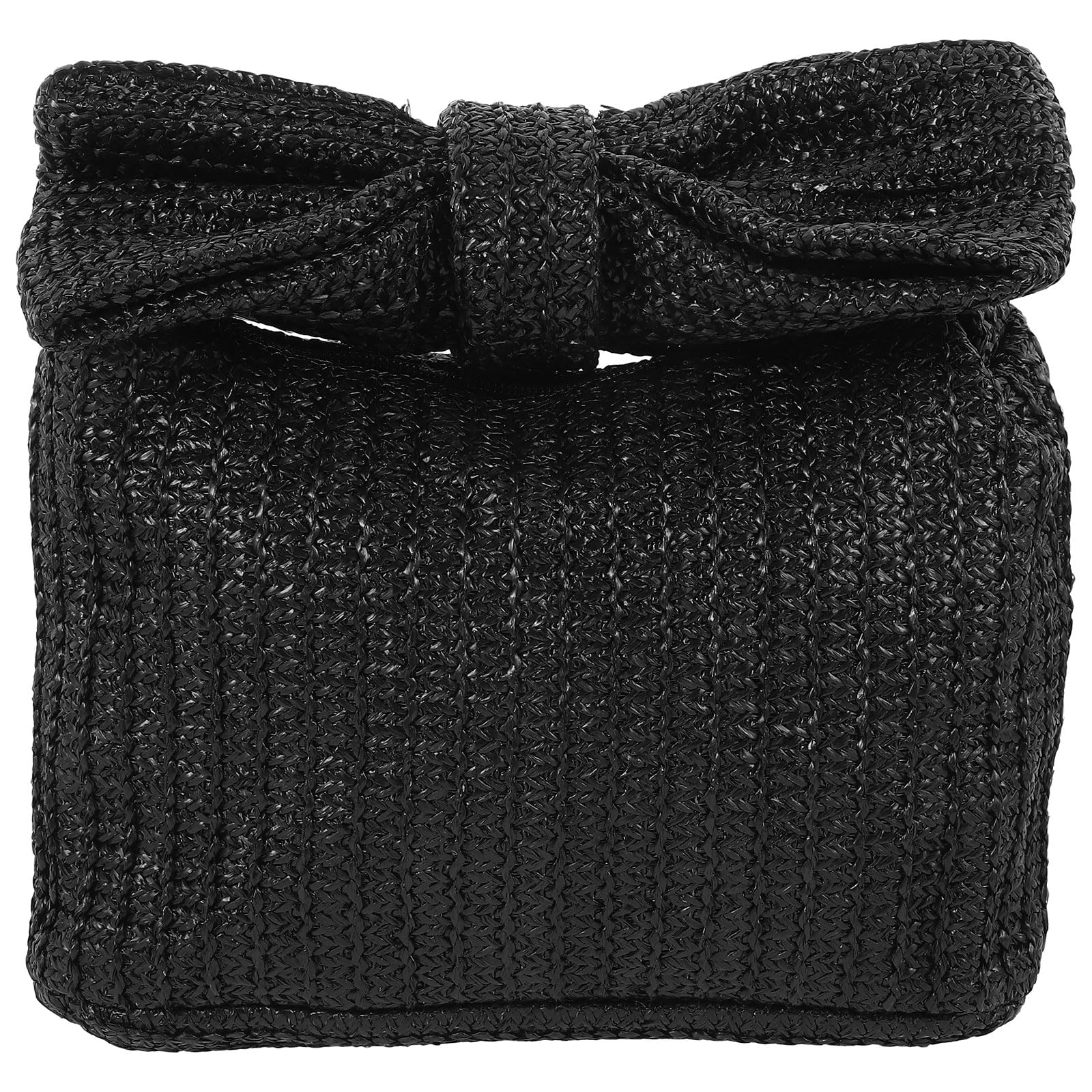 Veemoon Clutch Stile Classico e Raffinato per Cerimonia e Banchetto Chic Elegante Fiocco in Poliestere Nero da Donna Borsa da Festa