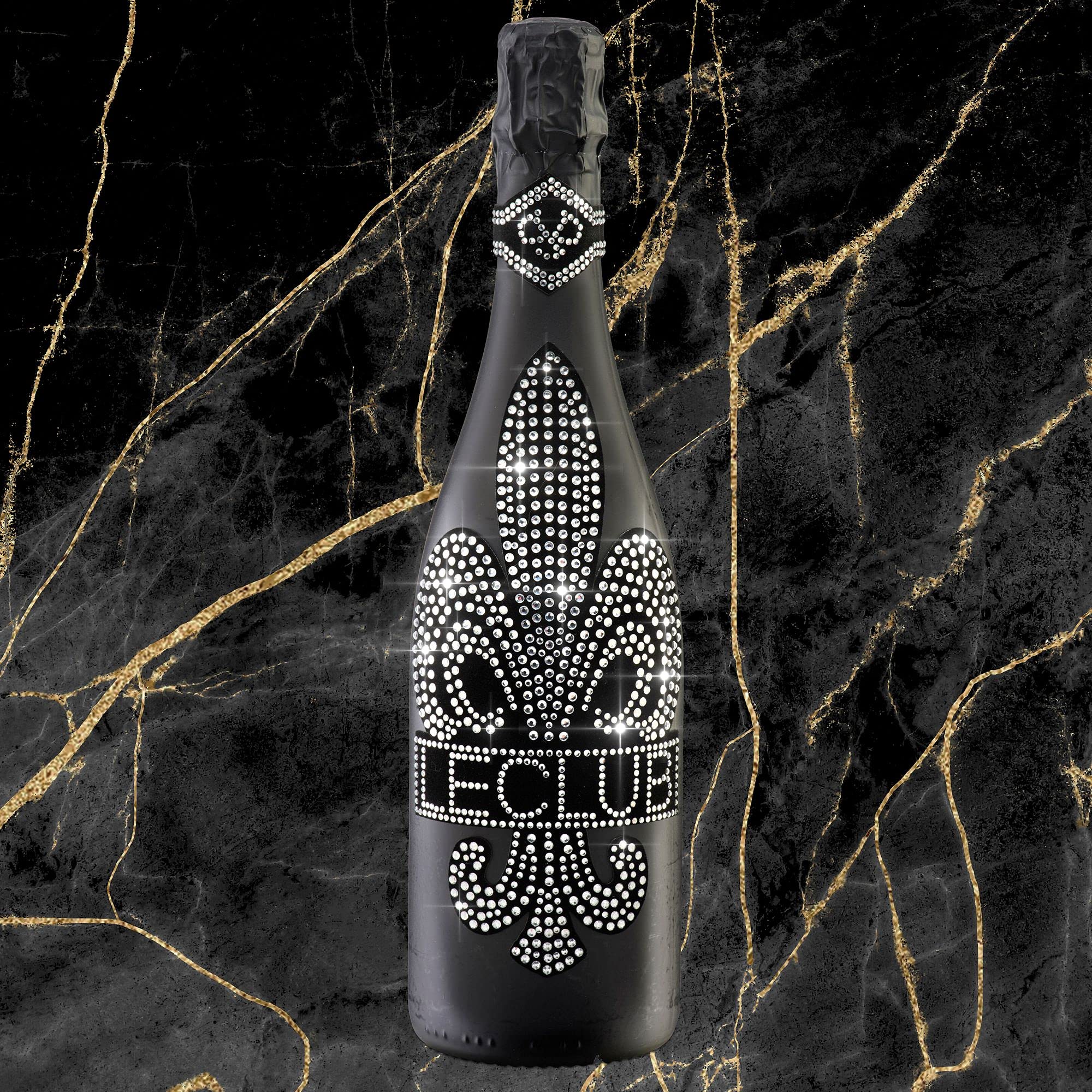 Das Sekt Geschenk - LECLUB DIAMOND black- trocken (0,75 l) mit geschliffenen Schmuckkristallen/tolles Geschenk für Muttertag, Frau, Freundin, Weihnachten, Geburtstag, Valentinstag