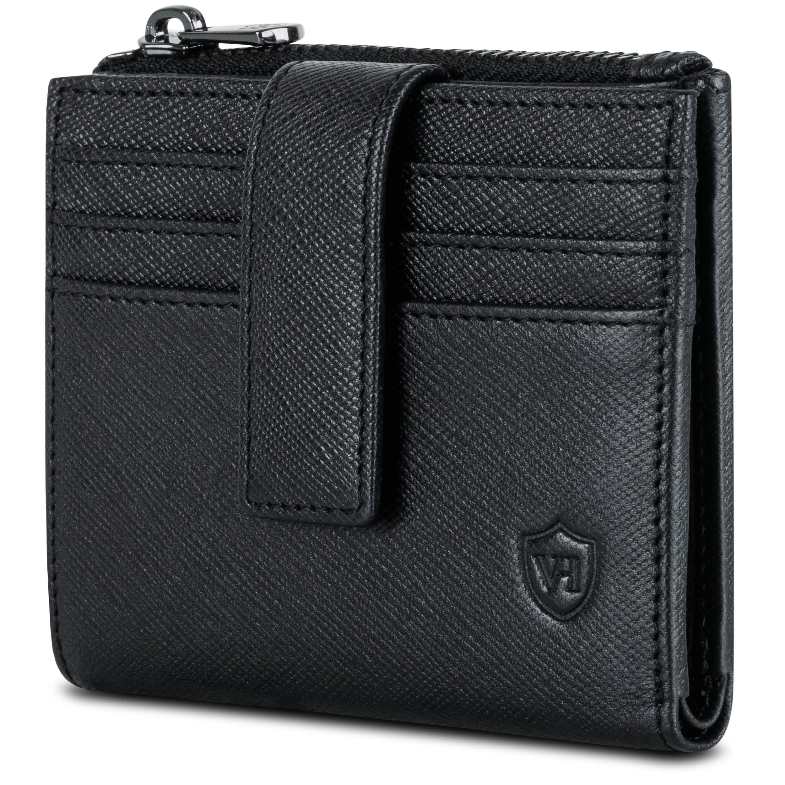 VON HEESEN Leder Kartenetui Geldbörse mit RFID-Schutz - Portemonnaie für Herren & Damen aus echtem Leder - Kartenhalter mit Münzfach - Geldbeutel für Männer und Frauen