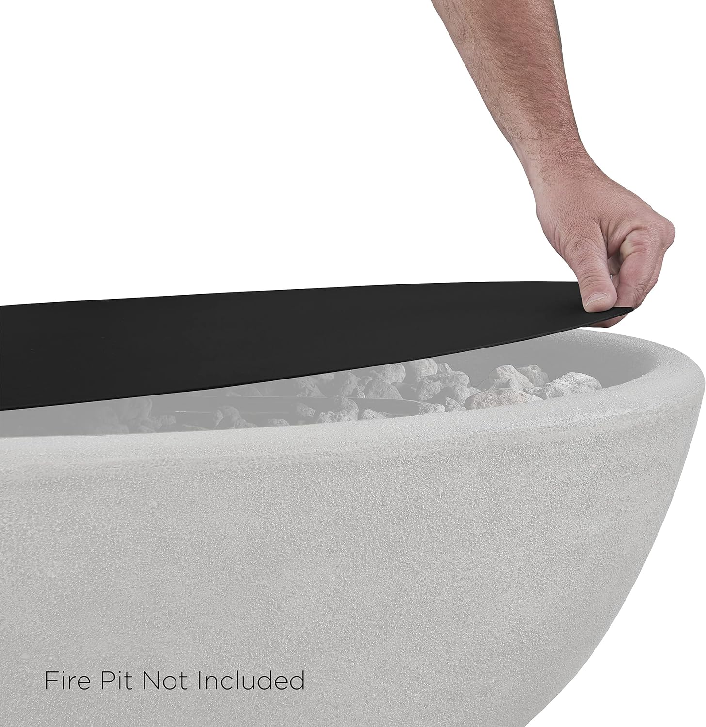 Real Flame Riverside Large Oval Steel Burner Lid, Black - Weather, Sun & Rust Resistant - Compatible with Riverside 58" Oval Fire Pit Bowl