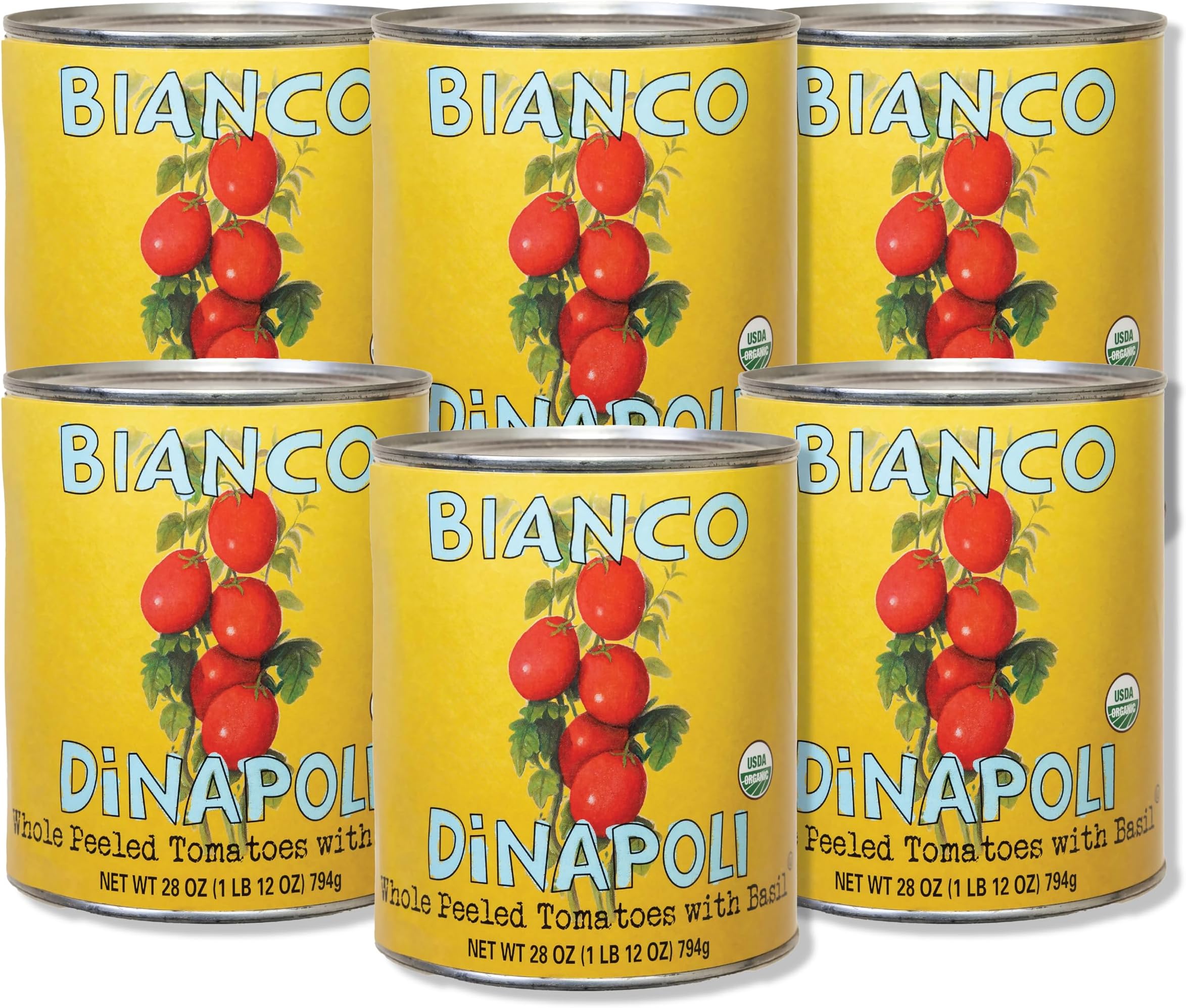 Bianco DiNapoli Organic Whole Peeled Tomatoes, 28 oz, 6 pack