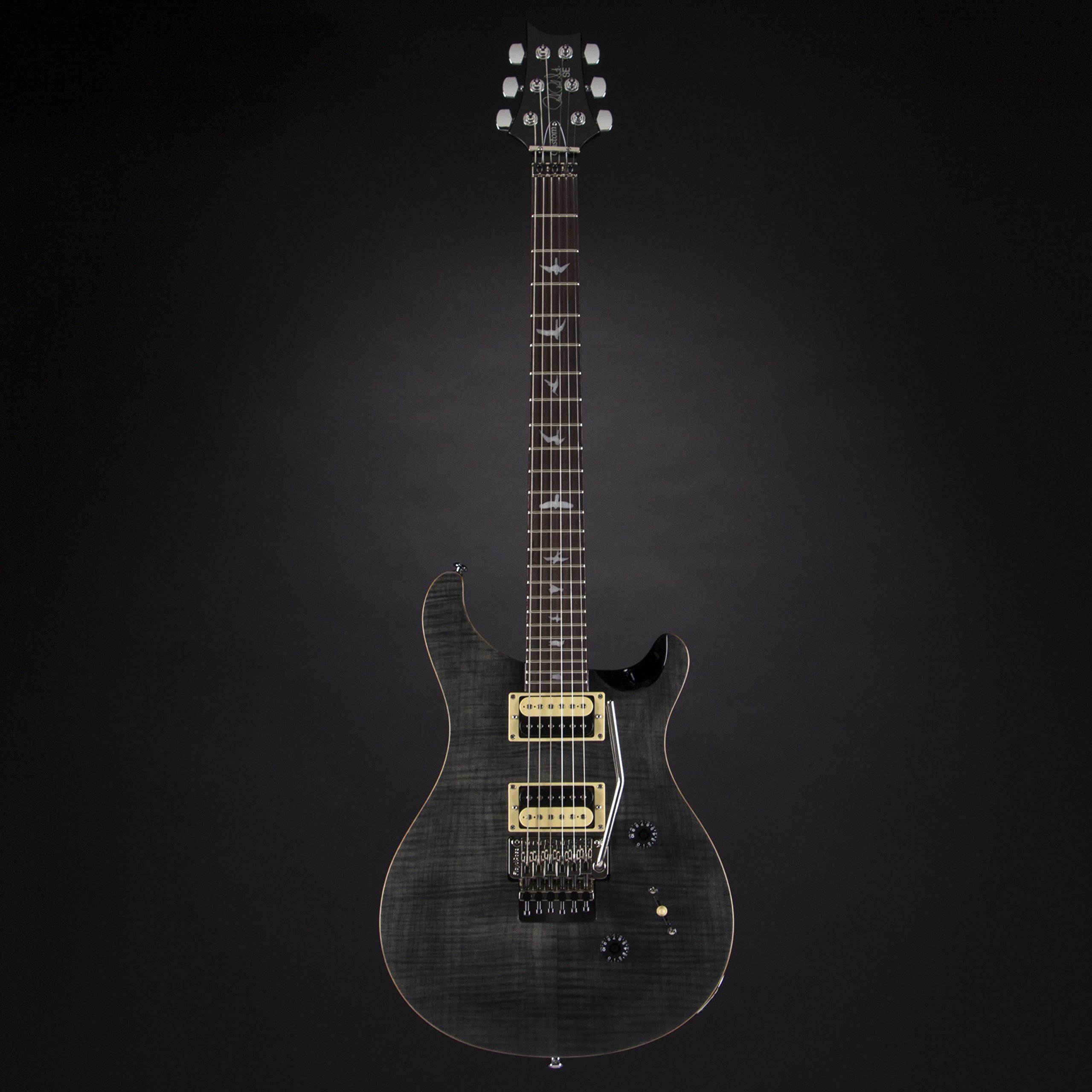 ギター PRS SE Custom 24 Gray Black PRS SE Custom 24 Quilted Carved Top With Ebony Fingerboard