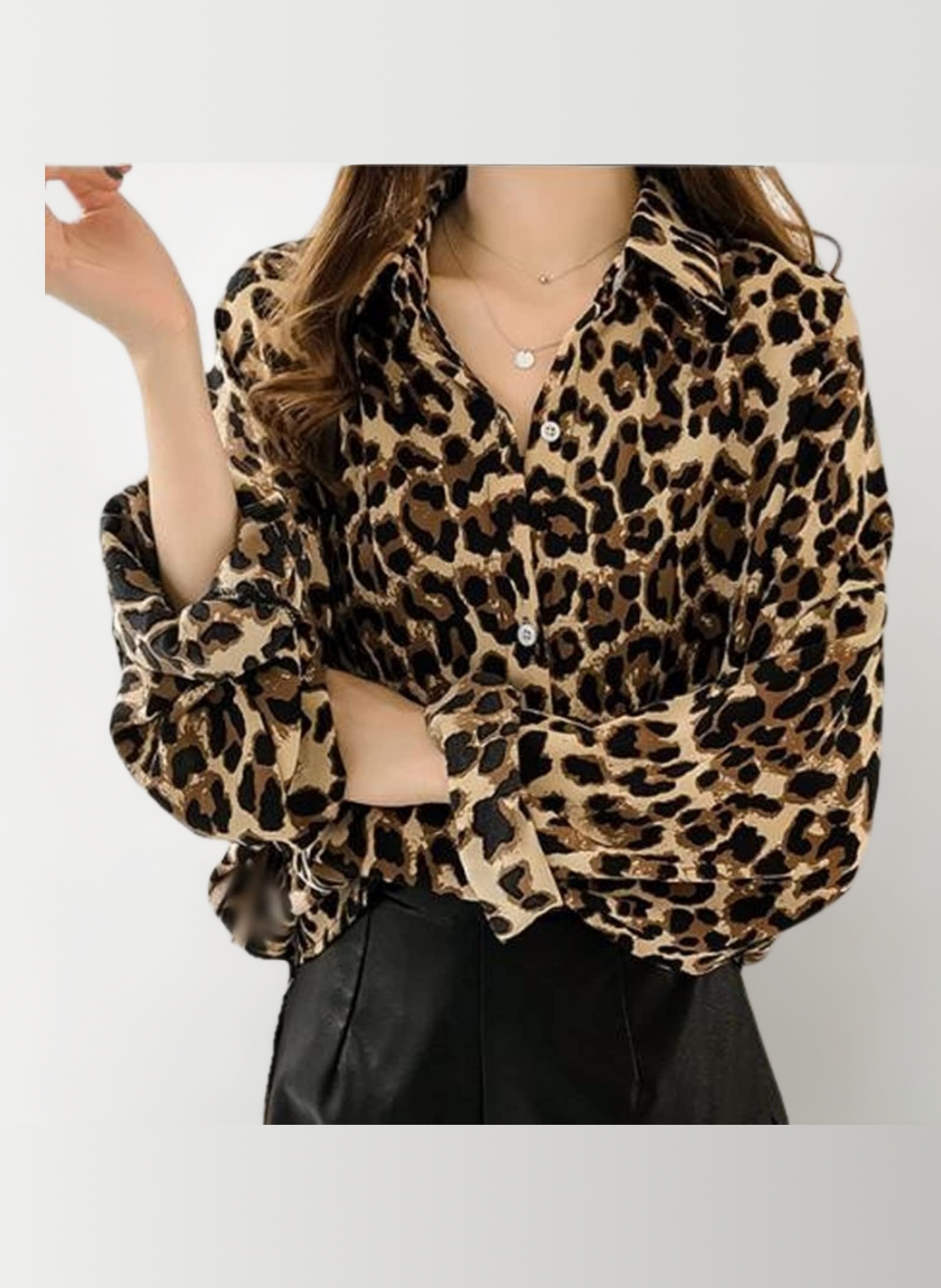 Amazon | [toasoa] ヒョウ柄 シャツ レディース 長袖 ブラウス ロング 
