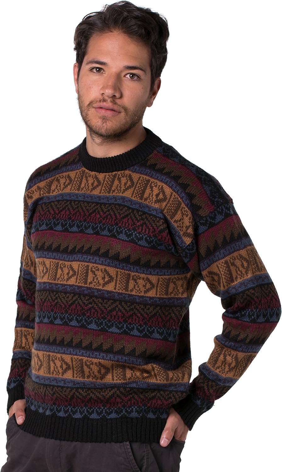 Gamboa Alpaca Sweater for Men Light and Softness Wool Pullover Crewneck Knitted Fall Winter Sweaters - Image 5