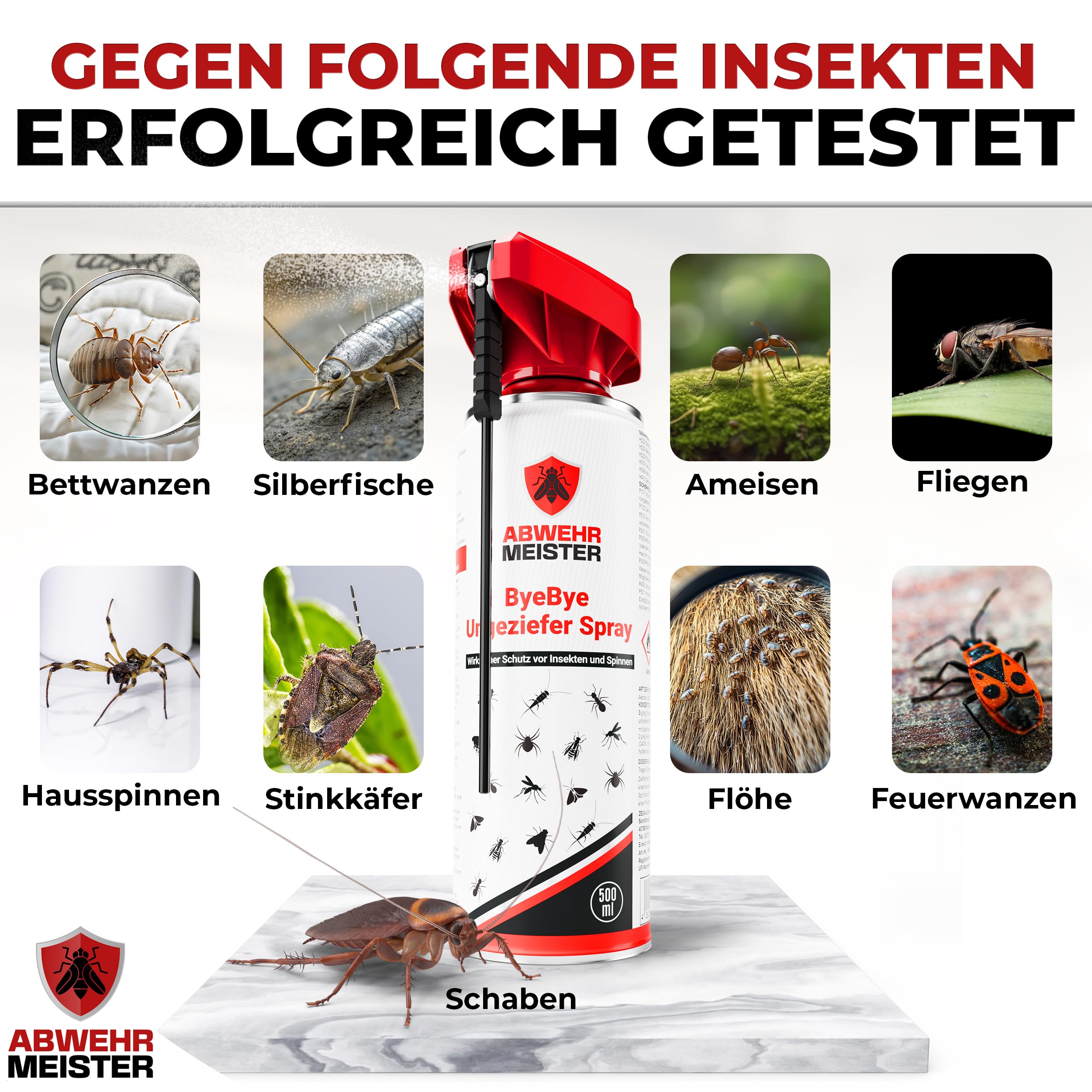 ORIGINAL ByeBye Ungeziefer-Spray [500 ml], Insektenspray mit Sofortwirkung und insektizidfreier AM-Formel zur Abwehr einer Vielzahl von Ungeziefer (PT19)
