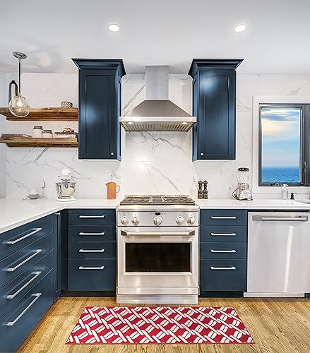 Nautica Alfombra de pasillo  Alfombra de interior para entrada y pasillo, antideslizante y antideslizante para puerta de entrada y cocina, lavable a