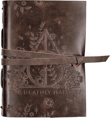 Miniatura 1 de CON*QUEST Conquest Journals Harry Potter Deathly Hallows Diario envuelto en cuero, 5 x 7 pulgadas, cuero vegano, cubierta en relieve, 240 páginas