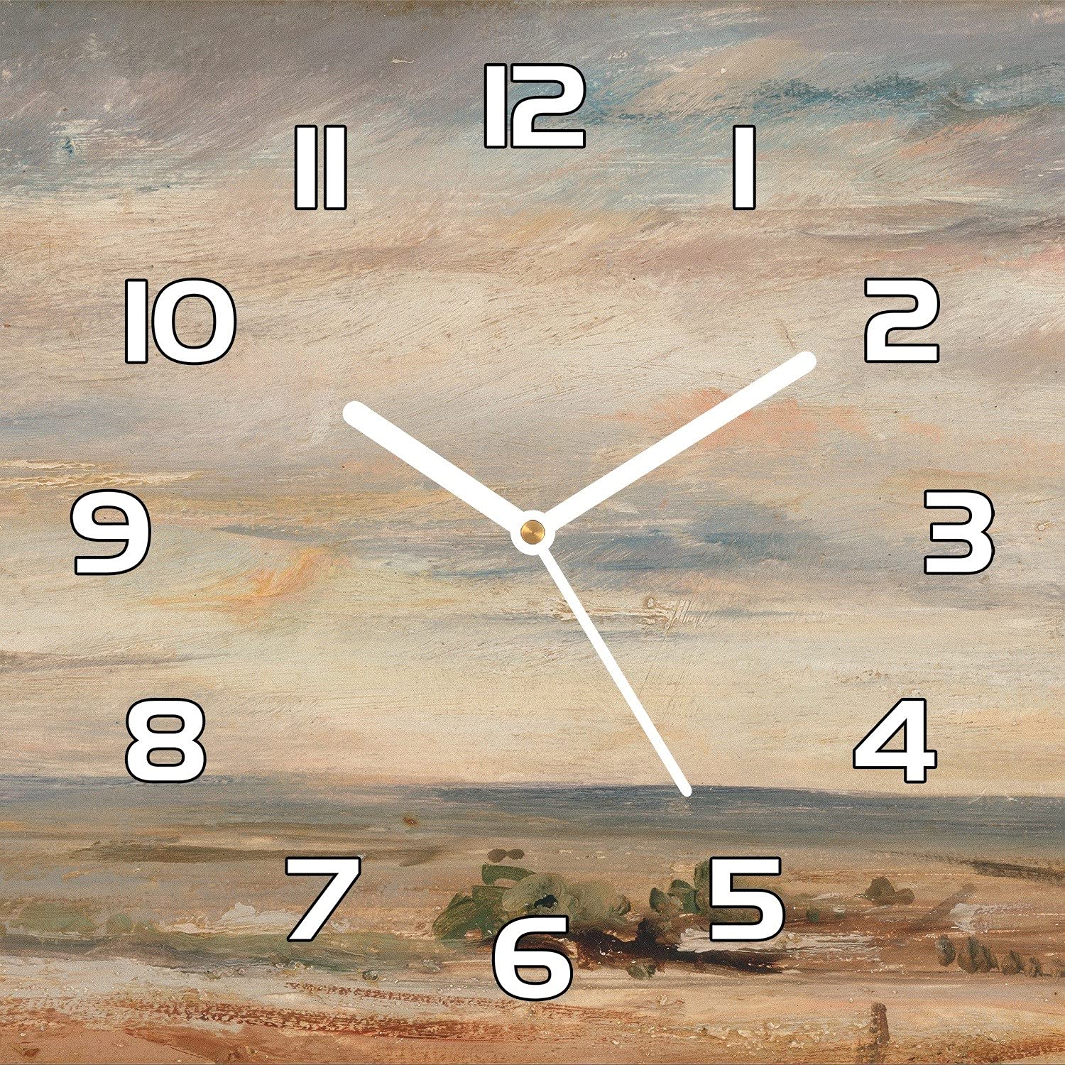 Horloge en verre lisible aiguilles blanches 30x30 cm pour entretien facile dans la cuisine