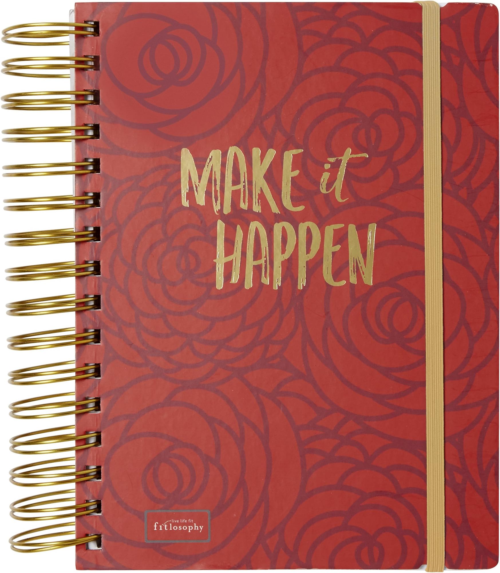 Fitlosophy J46-20280 'Make it Happen' 3-in-1 Spiral lined, Blank, and Dot Grid Notebook, 6 ยผโ x 8 5/16"