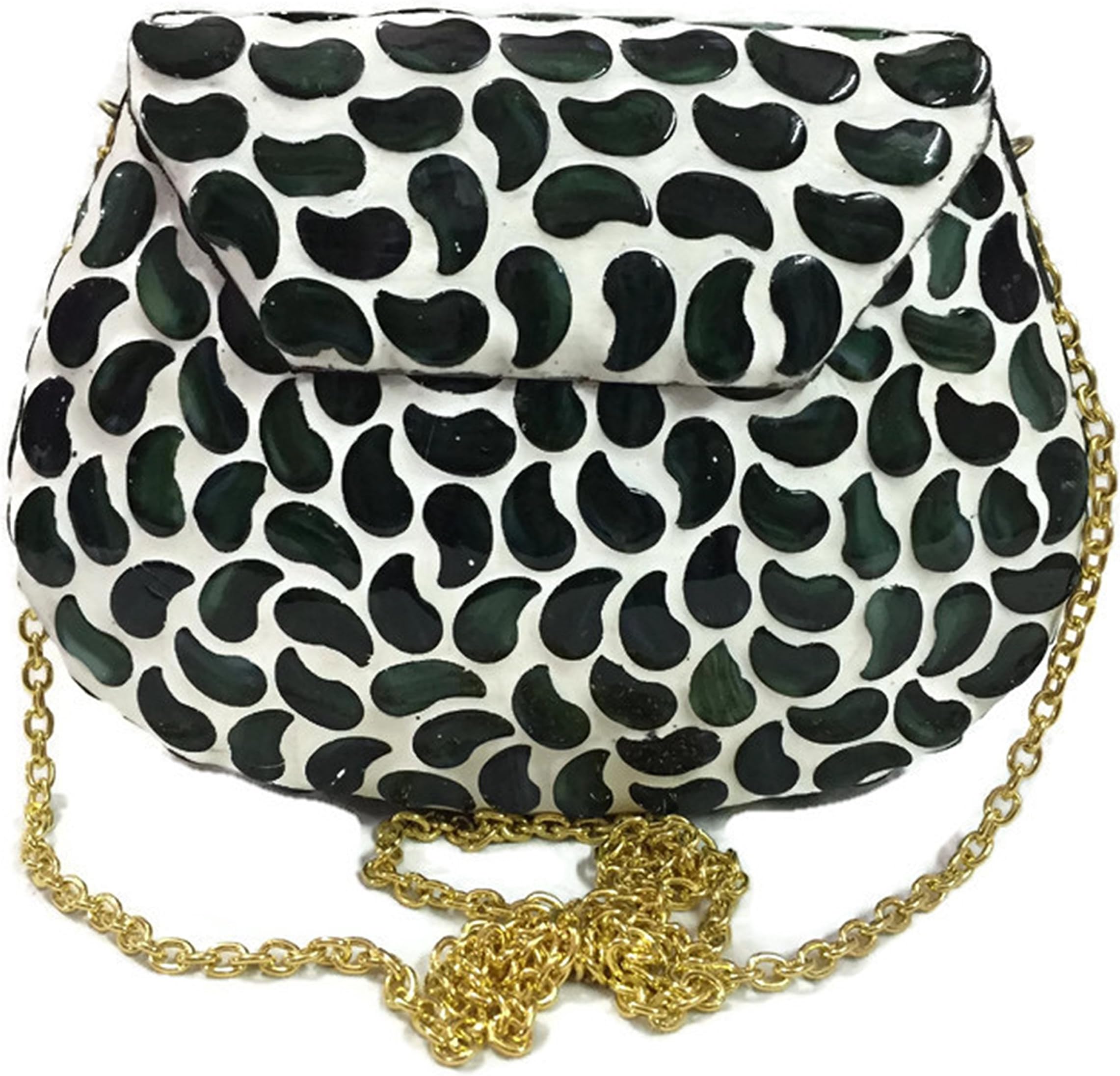Dark Green Mirror metal bag ethnic clutch tribal Wallet vintage purse indian clutch