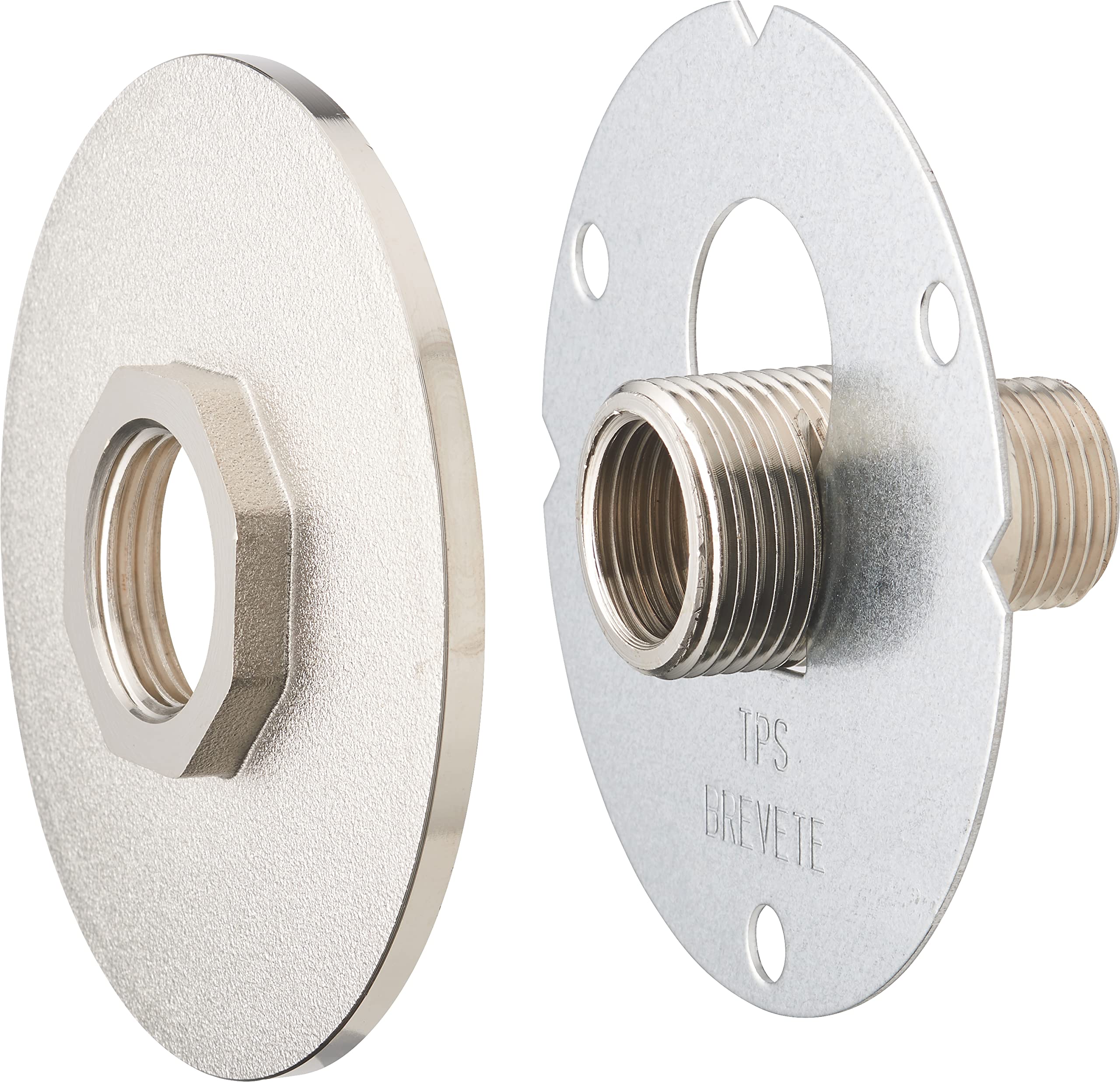 Base per Rubinetto da Giardino in Ottone Nichelato Universale | Compatibile con Rubinetti Standard | Supporto Elegante e Resistente da Esterno | AROZ