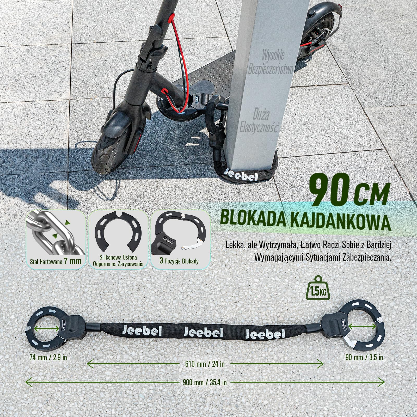 Jeebel 2L/3L/4.5L Torba na Skuter Elektrycznego Wodoodporna EVA z Wersja na Szybkozłączką lub Rzepem, Torba Przednia do Skutera Elektrycznego Xiaomi Mijia/Sedway ES/Roweru Składanego