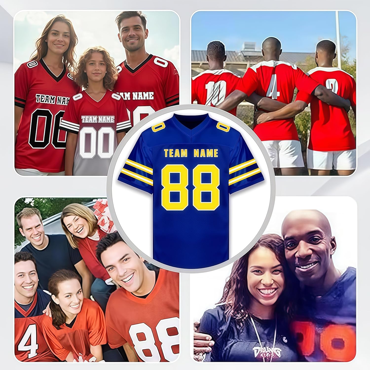 Custom Football Jersey Personalize Uniform Stitched/Printed Team Name Number Logo Sport Shirt for Men Women Youth Kids Gift - Image 5