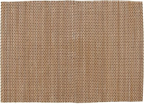 BambooMN Mantel individual de bambúalfombrilla de sushi - 18.5" x 13" - Marrón con cuerda, 4 piezas
