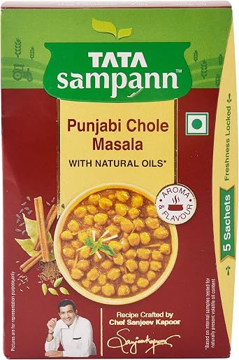 Tata Sampann Masala Spices 100g | Pure Indian Spices | Aromatic & Enhances Flavor of Meal | Curry Mix Masala Recipe Casserole Herbs | For Everyday Indian Cooking Pack of 1, Punjabi Chole masala