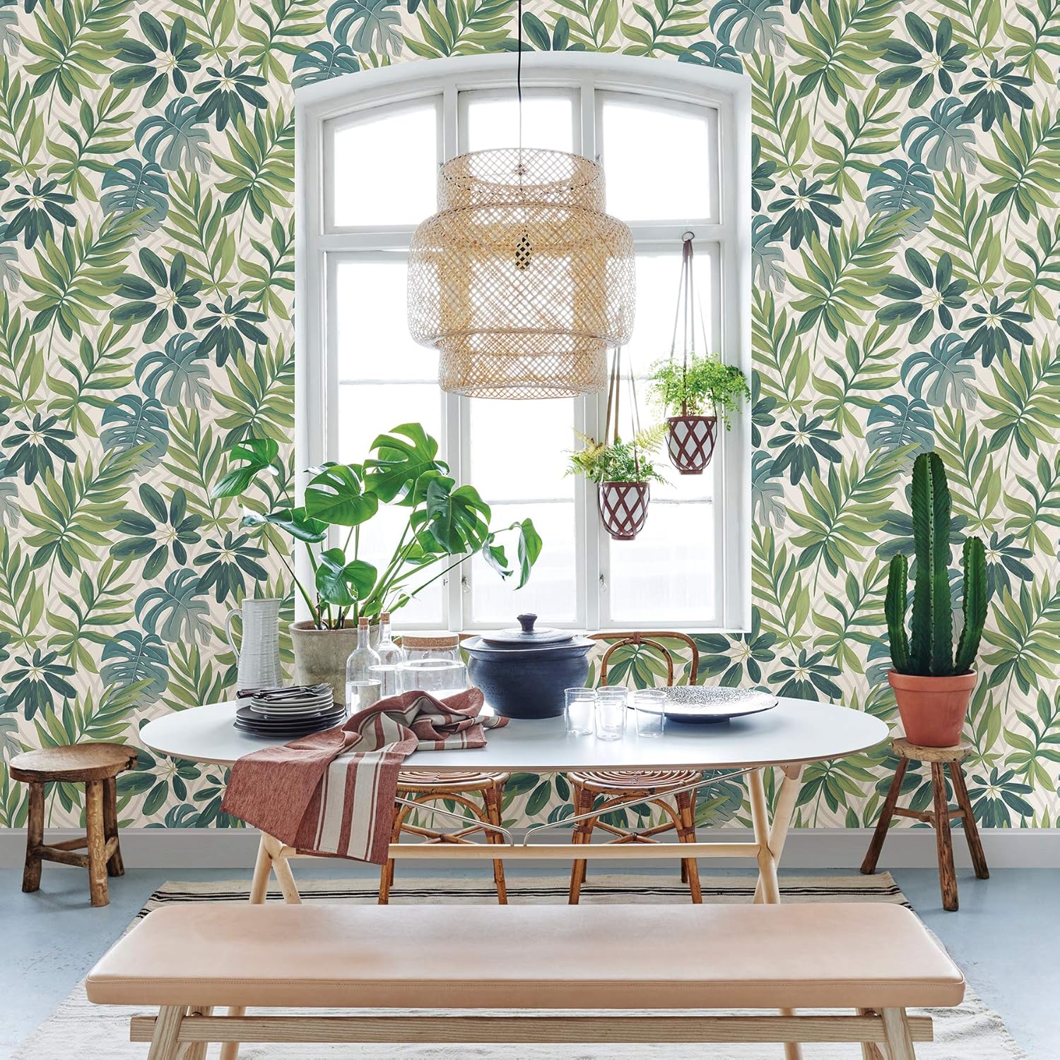 Brewster 2763-24200 Nocturnum Green Leaves Wallpaper