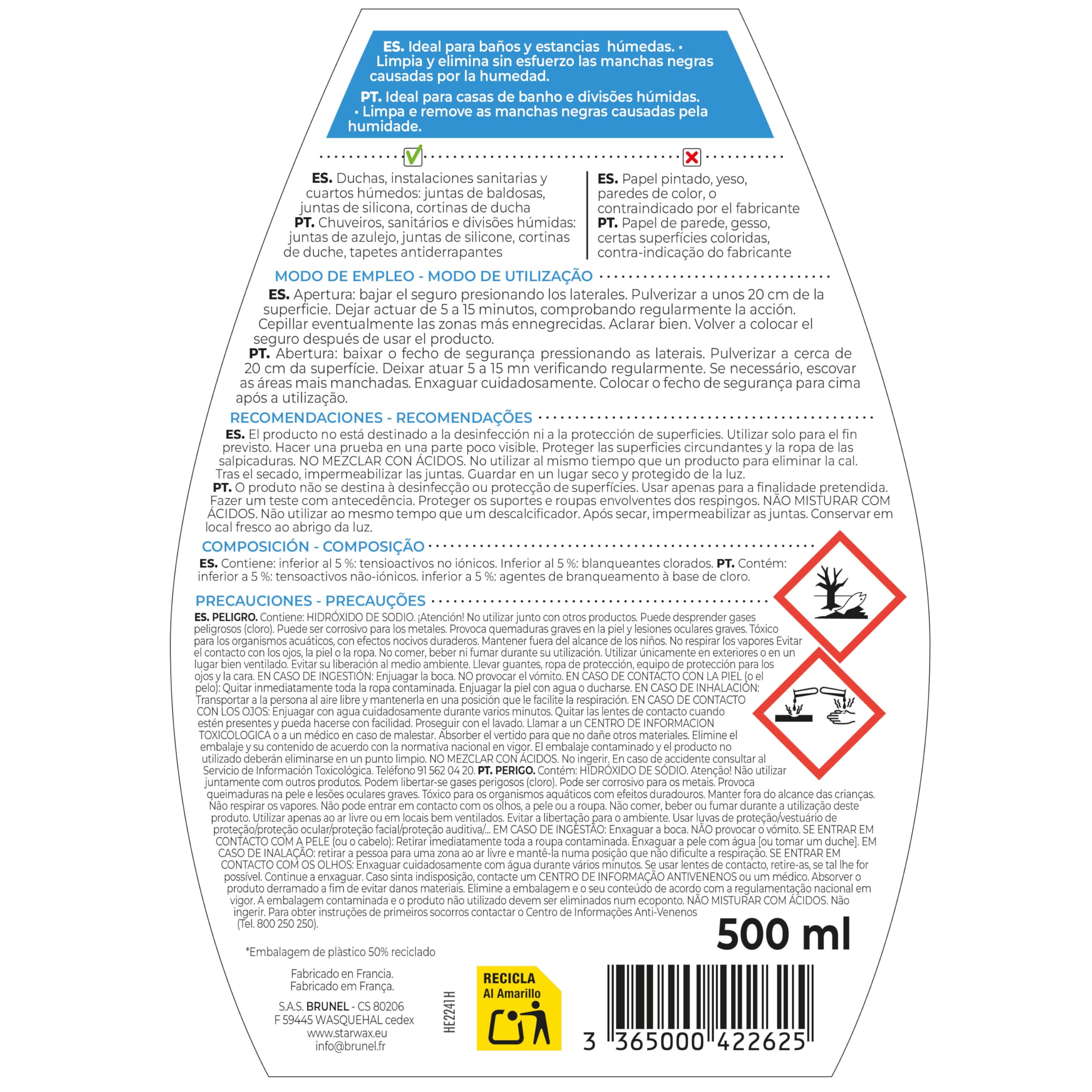 STARWAX Blanqueador para juntas y baño 500ml