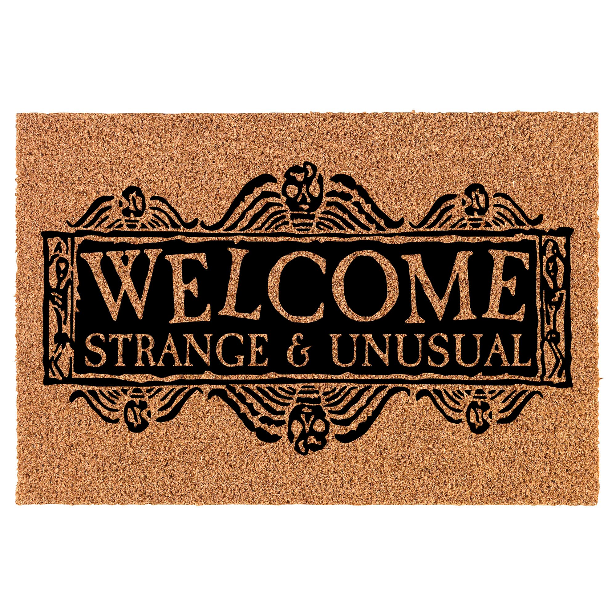 Welcome Doormat Natural Coco Coir Door Mat Welcome Strange & Unusual Halloween (30" x 18")