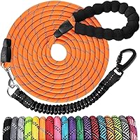Vista 25 de Correa larga para perro de 10 pies: correas de cuerda resistentes para entrenamiento de perros con gancho giratorio bloqueable, hilos reflectantes