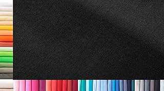 Tissu de côtes Jersey XXL au mètre|Double : 75cm de Largeur|Simple : 150cm de Largeur|Couleur : 49 Noir|0,25m de Longueur|96% Coton, 4% élasthanne|Plus de 50 Coloris au Choix|Jersey